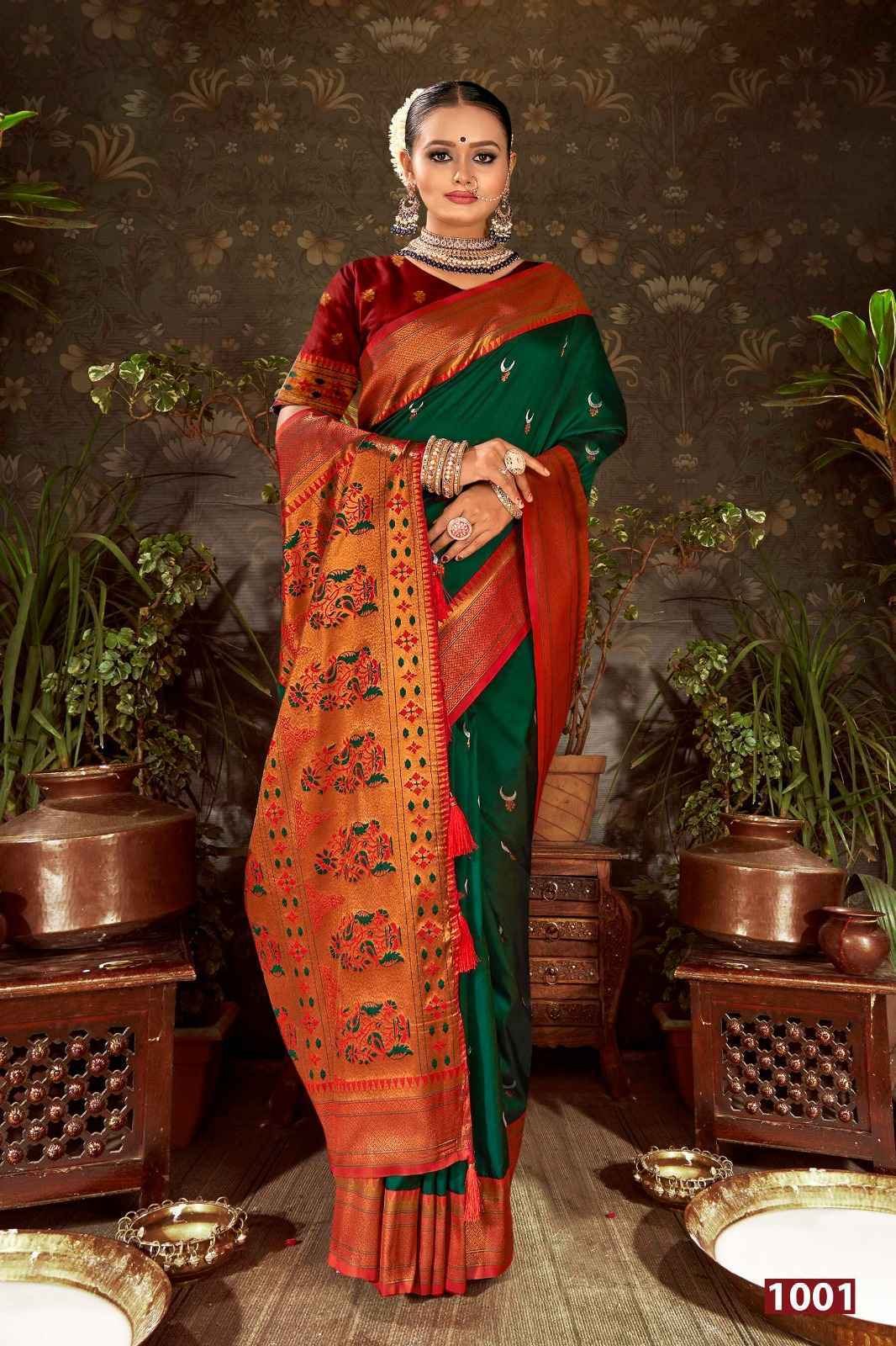 Saroj Jhumka Chand Swarovski Silk With Swarovski Saree 8 pcs Catalogue