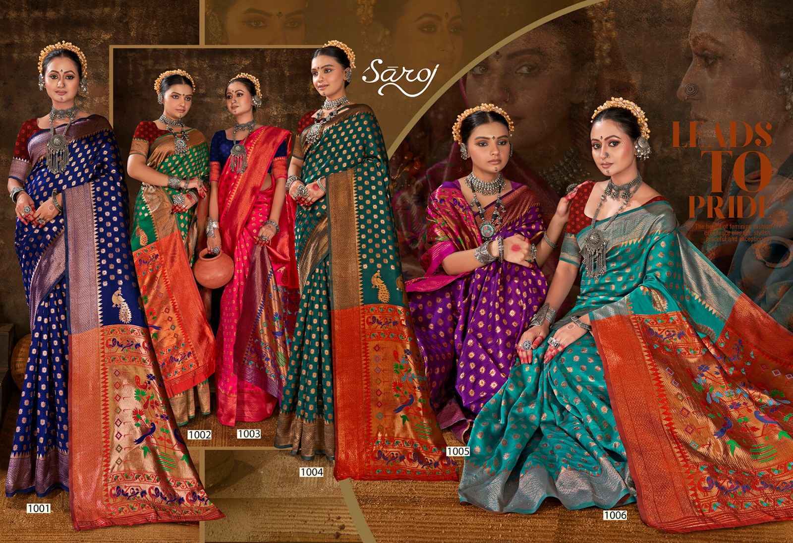Saroj Morni Silk Vol 1 Soft Silk Saree 5 pcs Catalogue