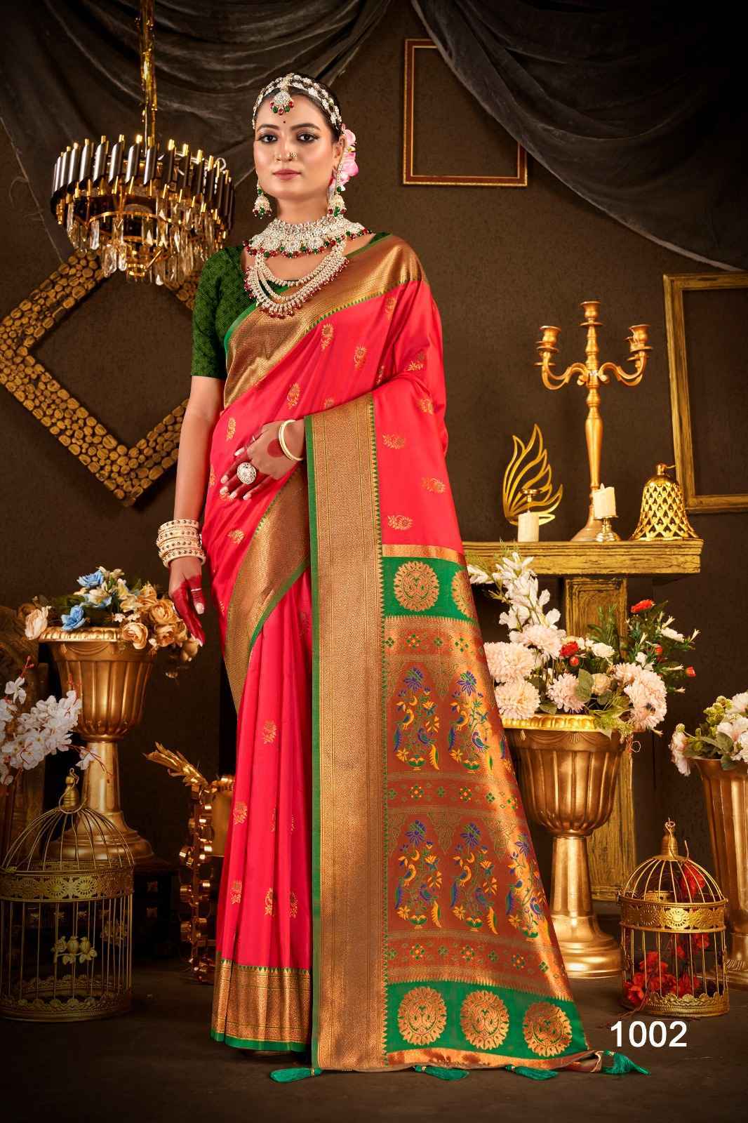 Saroj Nath Paithani Swarovski Silk Saree 8 pcs Catalogue