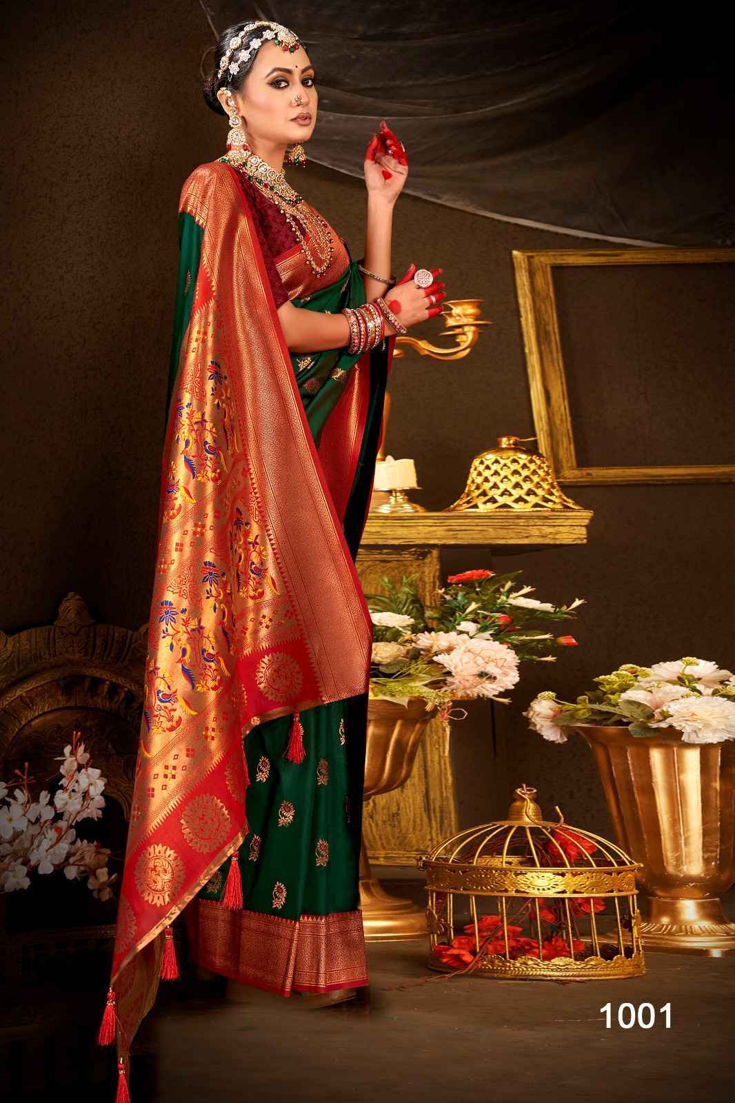 Saroj Nath Paithani Swarovski Silk Saree 8 pcs Catalogue