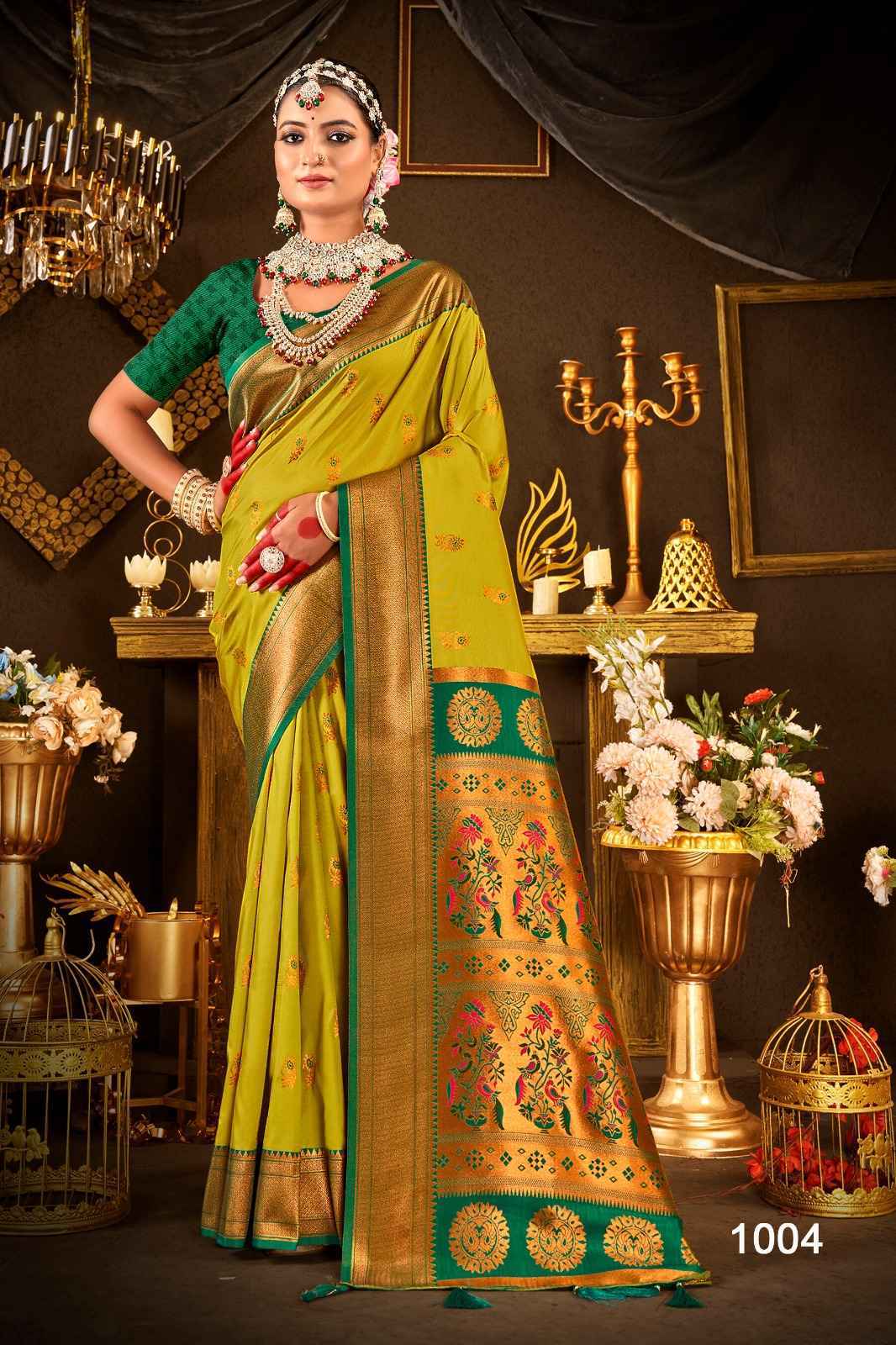 Saroj Nath Paithani Swarovski Silk Saree 8 pcs Catalogue