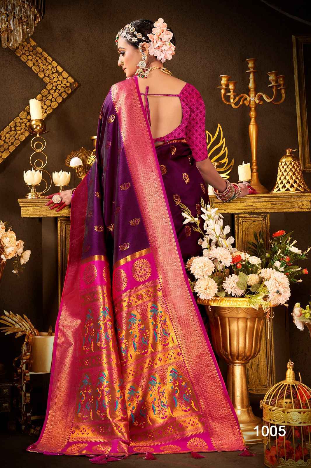 Saroj Nath Paithani Swarovski Silk Saree 8 pcs Catalogue