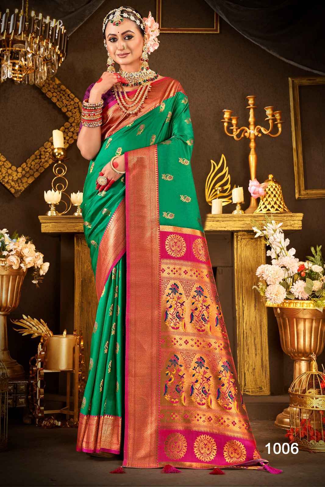 Saroj Nath Paithani Swarovski Silk Saree 8 pcs Catalogue