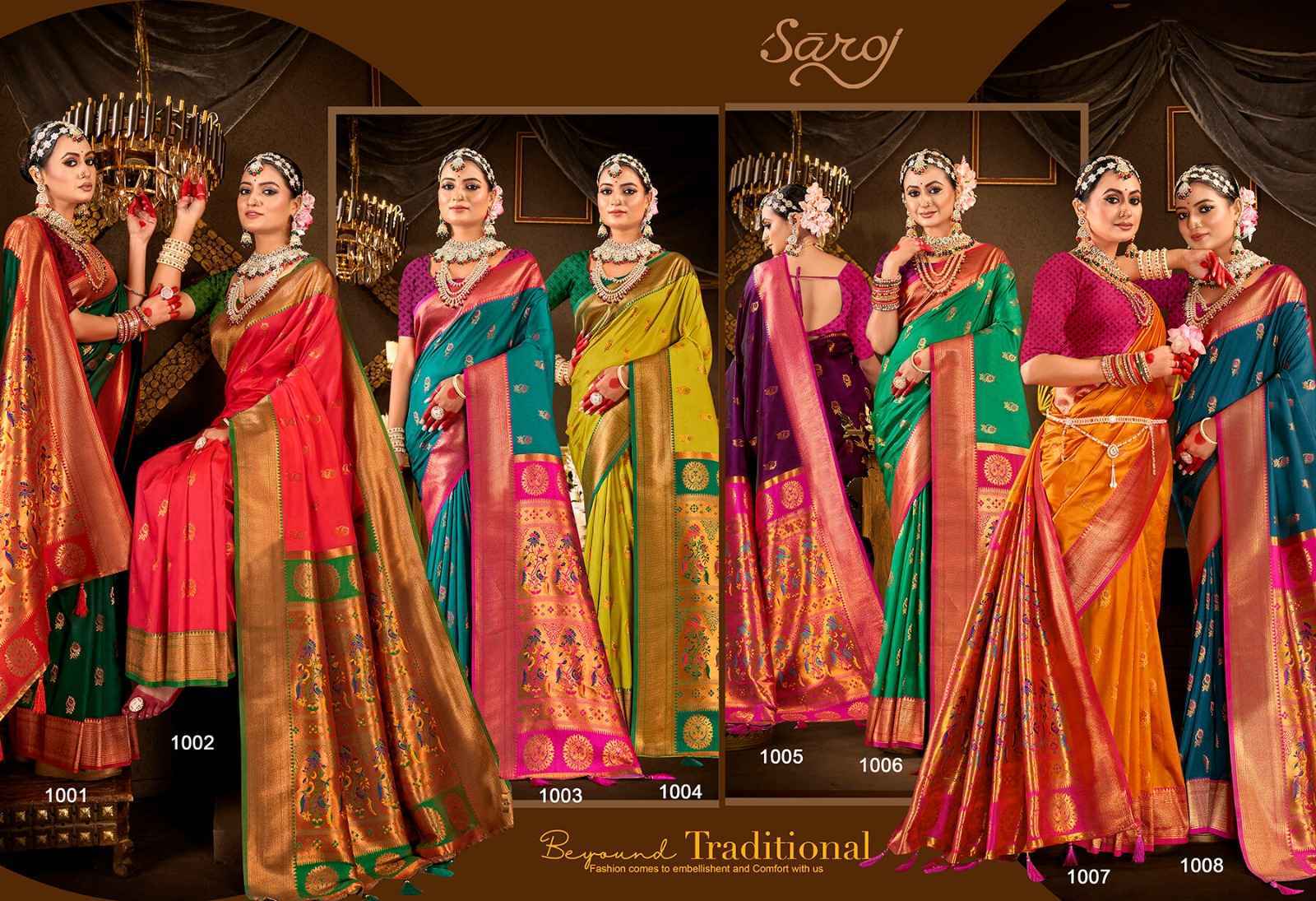 Saroj Nath Paithani Swarovski Silk Saree 8 pcs Catalogue