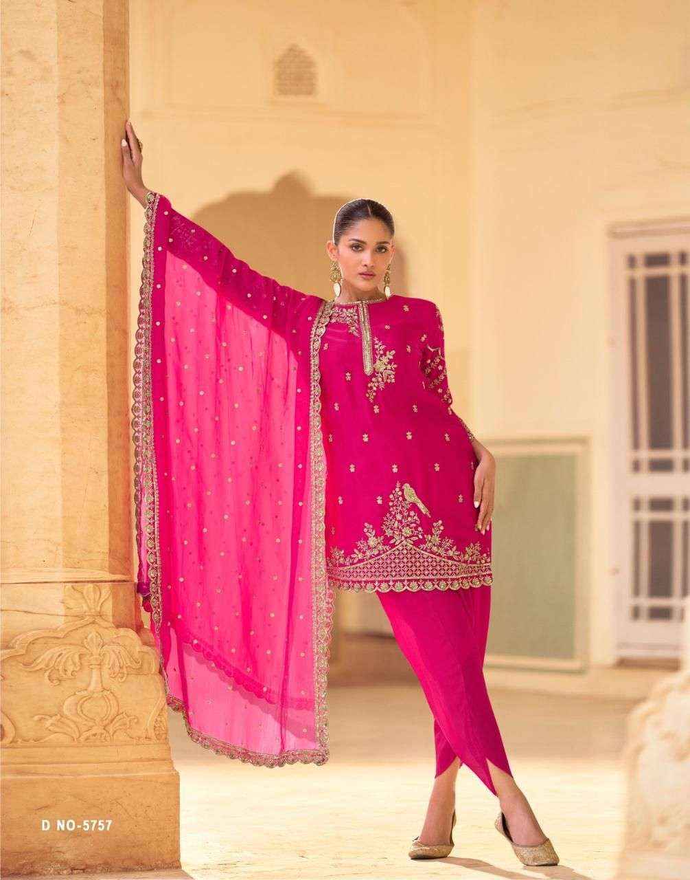 Sayuri Designer Siya Readymade Crepe Silk Dress 3 pcs Catalogue