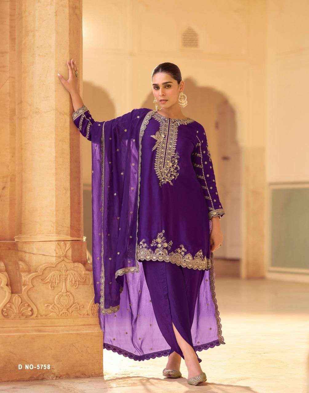 Sayuri Designer Siya Readymade Crepe Silk Dress 3 pcs Catalogue
