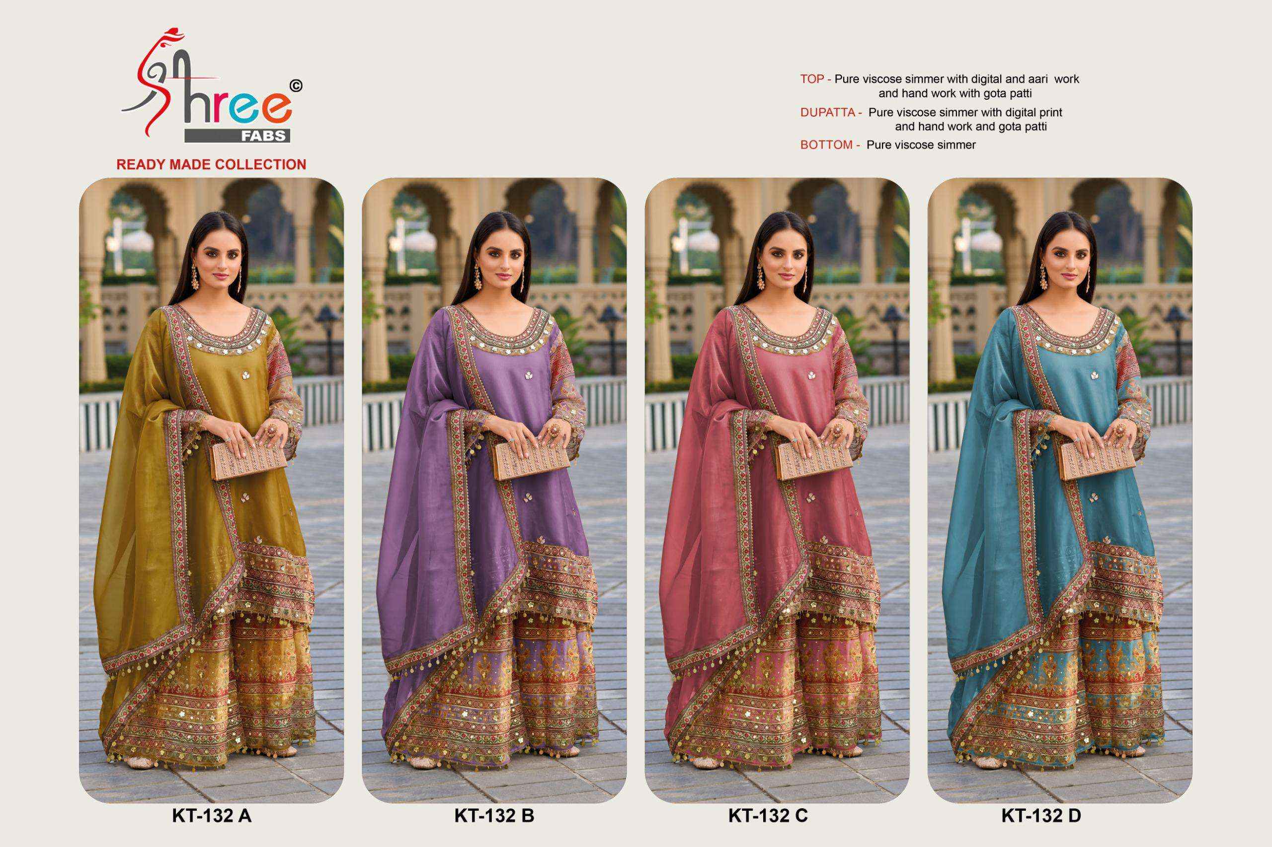 Shree Fabs Kt 132 Readymade Viscouse Dress 4 pcs Catalogue