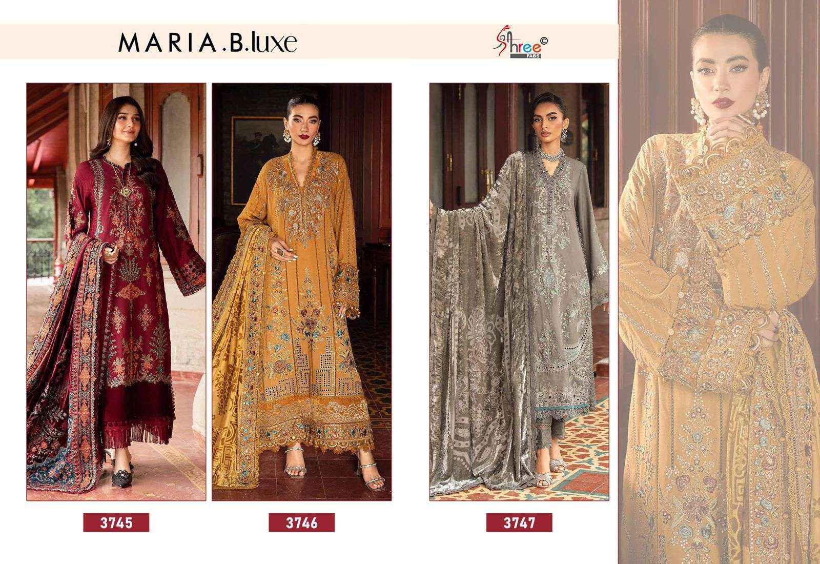 Shree Fabs Maria B Luxe Viscouse Rayon Dress Material 3 pcs Catalogue