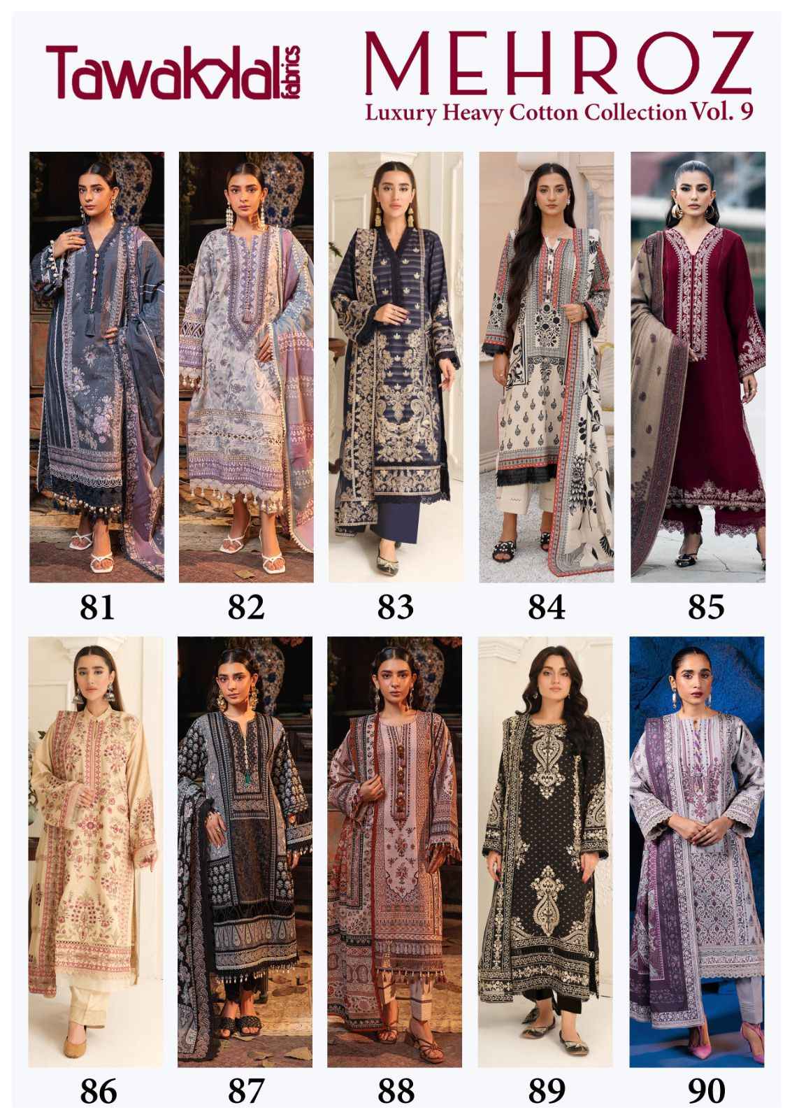 Tawakkal Mehroz Vol 9 Cotton Dress Material 10 pcs Catalogue