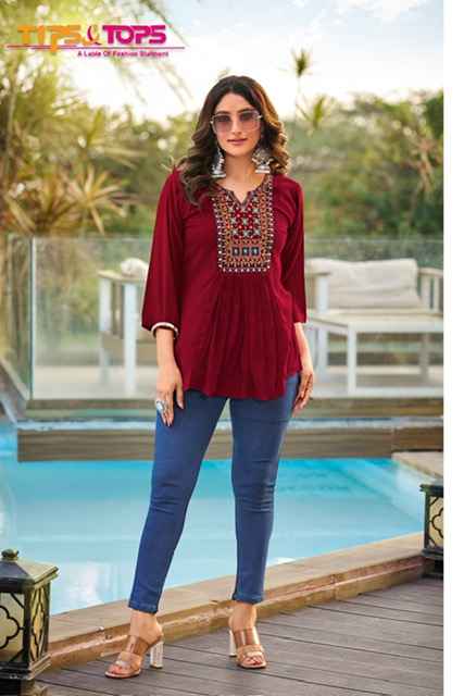 Tips & Tops Sana Vol 4 Rayon Kurti 8 pcs Catalogue
