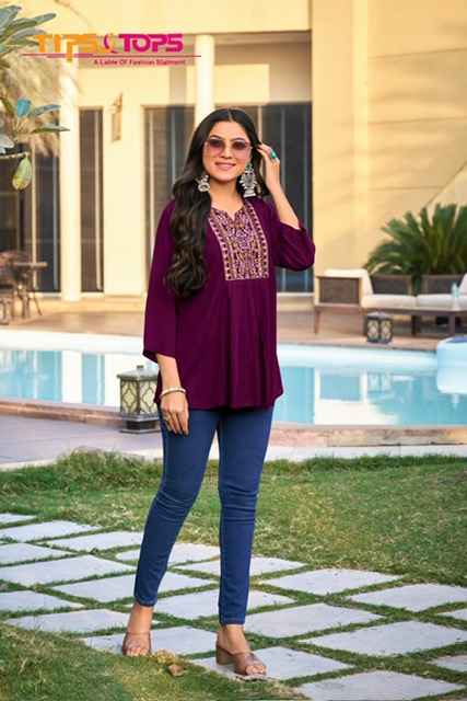Tips & Tops Sana Vol 4 Rayon Kurti 8 pcs Catalogue