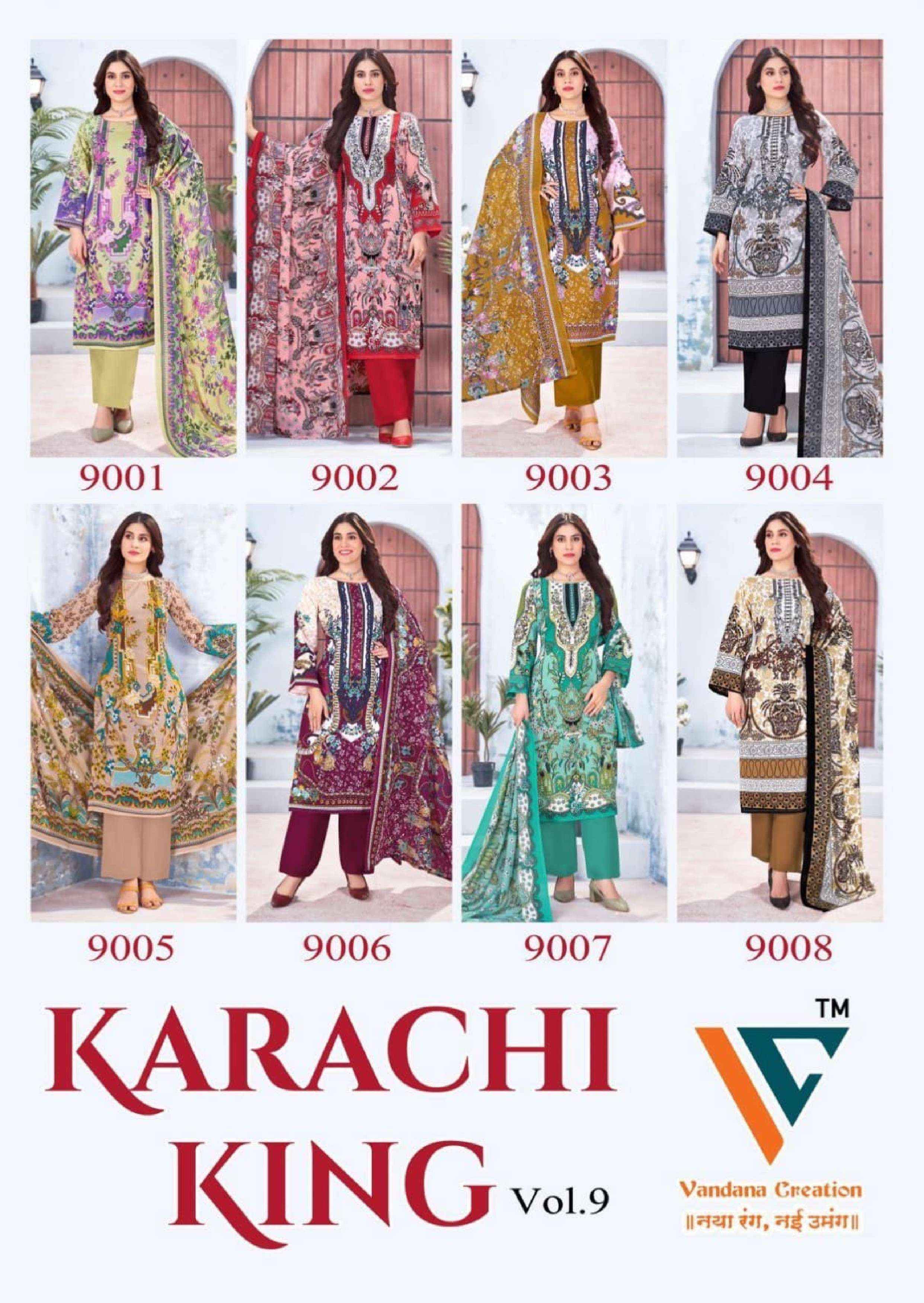 Vandana Creation Karachi King Vol 9 Cotton Dress Material 8 pcs Catalogue