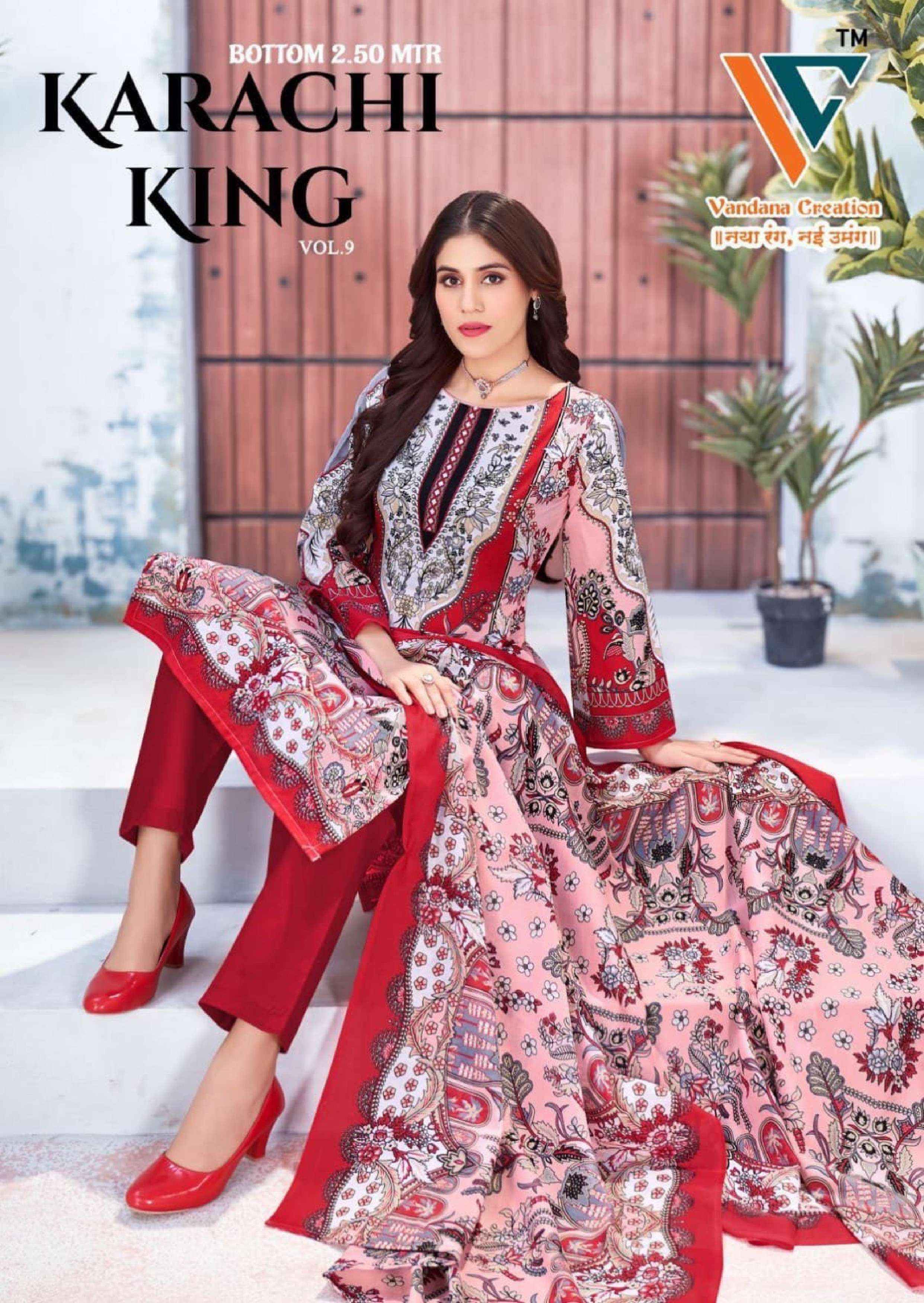 Vandana Creation Karachi King Vol 9 Cotton Dress Material 8 pcs Catalogue