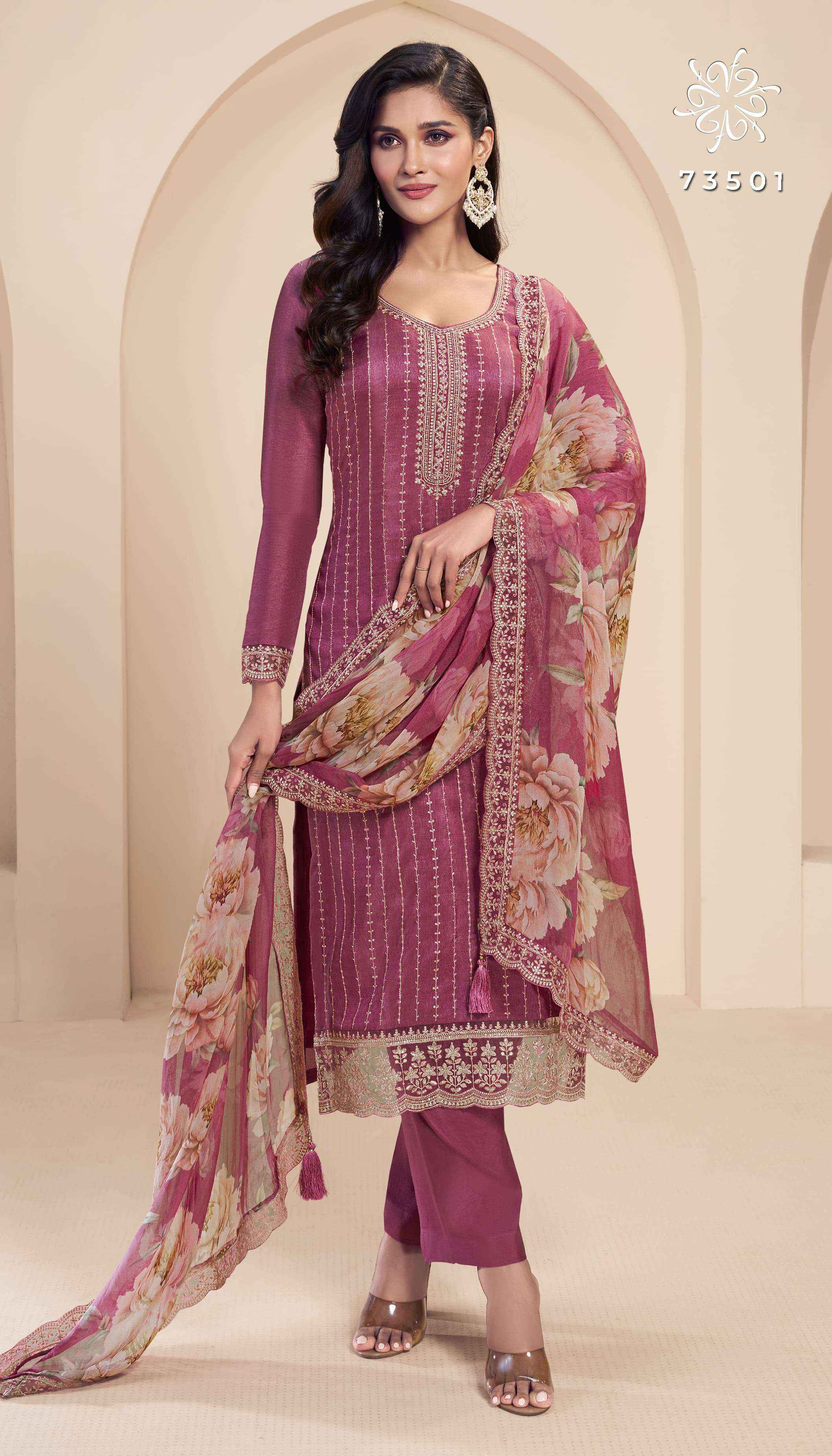 Vinay Fashion Kuleesh Dia Silk Dress Material 5 pcs Catalogue