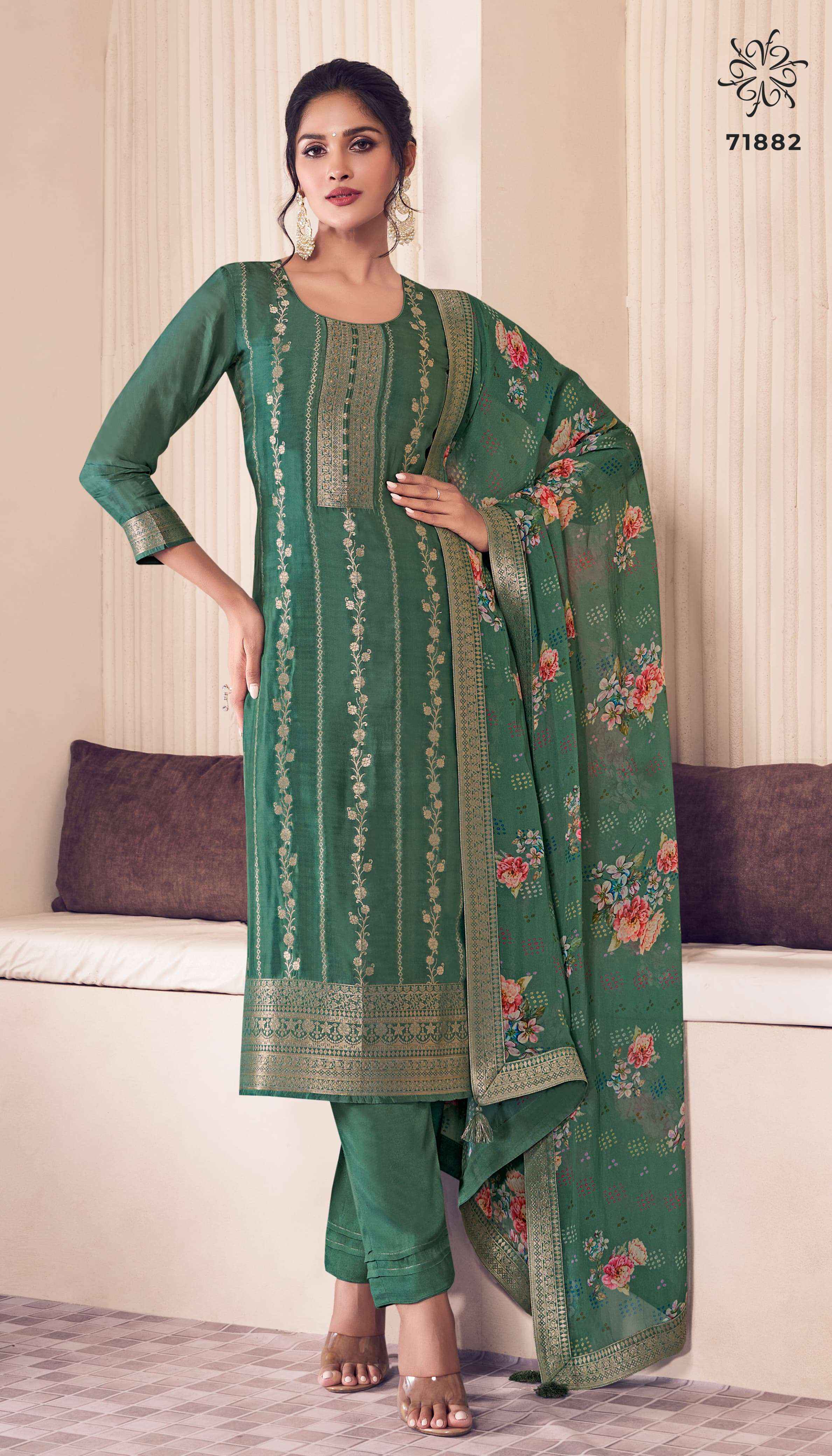 Vinay Fashion Kuleesh Noraa Silk Jacquard Dress Material 4 pcs Catalogue