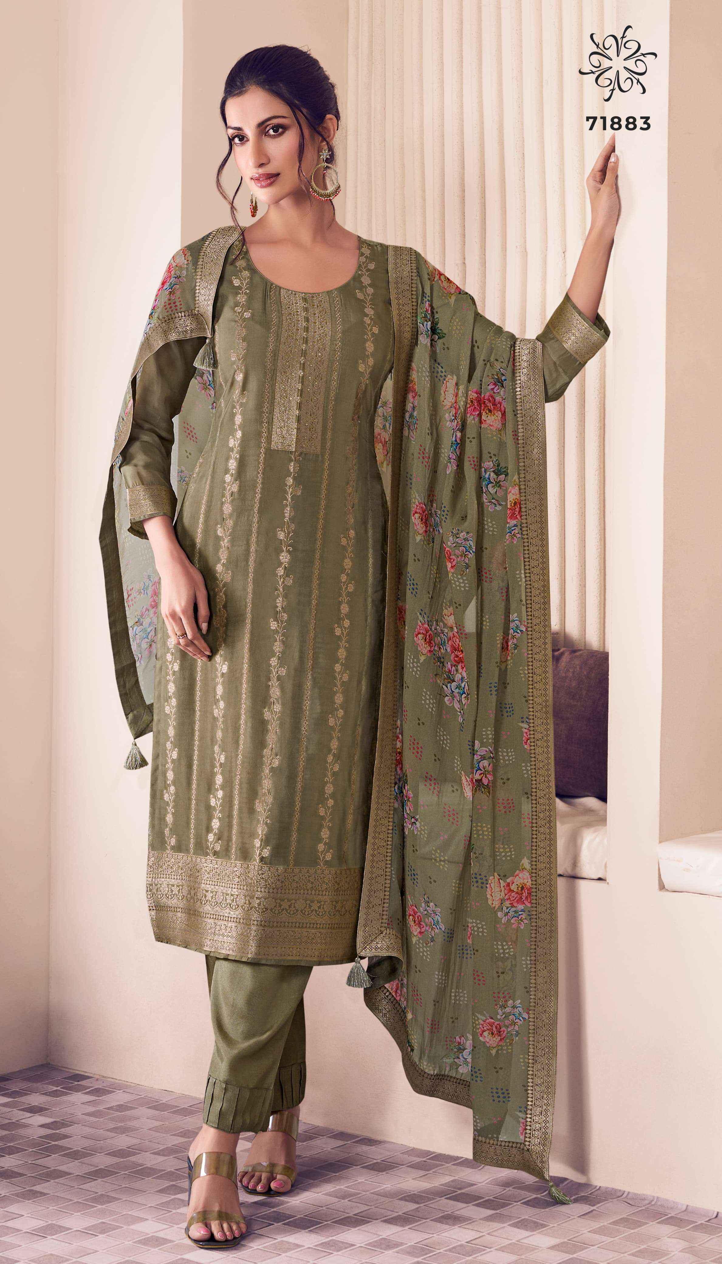 Vinay Fashion Kuleesh Noraa Silk Jacquard Dress Material 4 pcs Catalogue