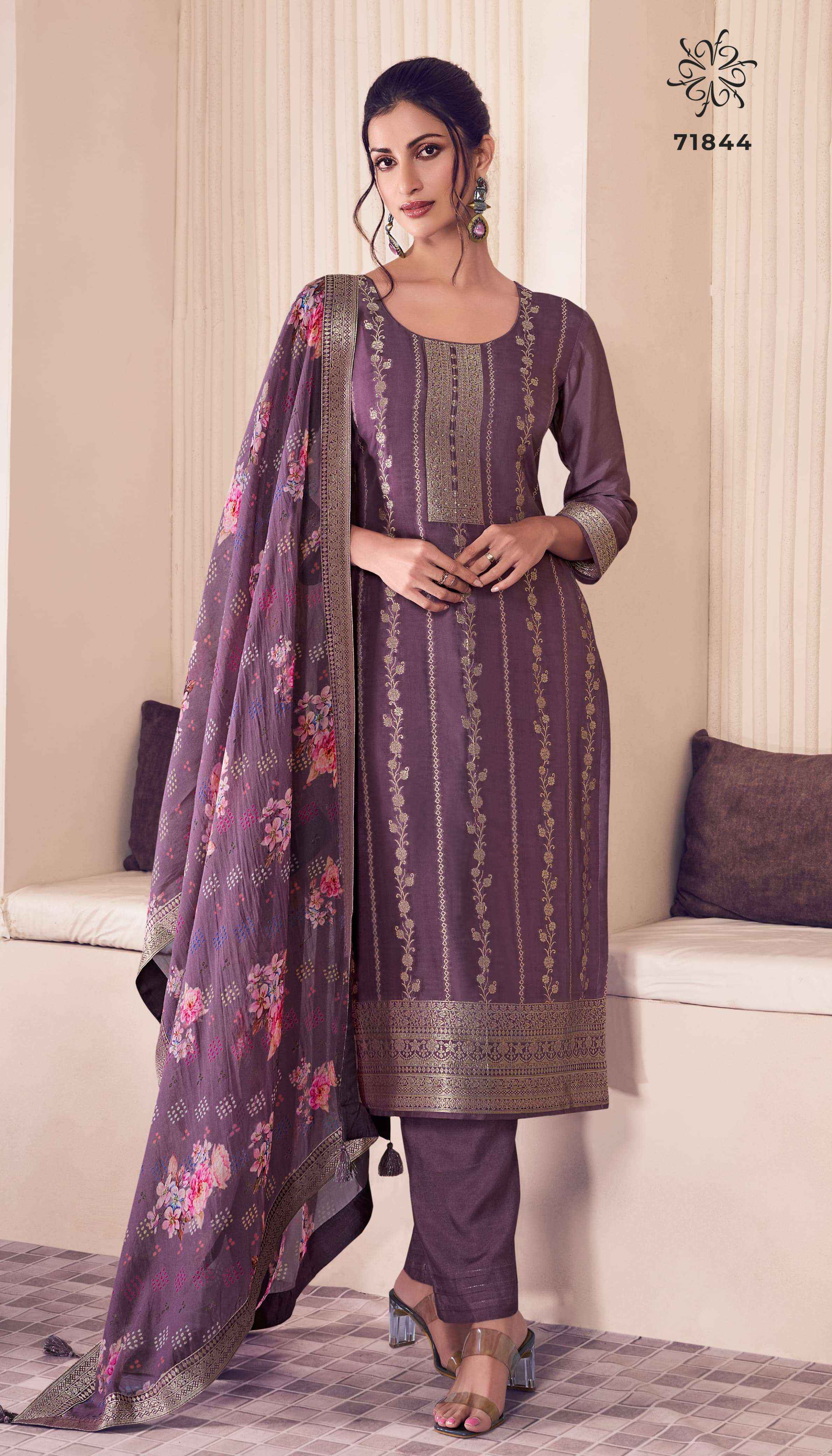 Vinay Fashion Kuleesh Noraa Silk Jacquard Dress Material 4 pcs Catalogue