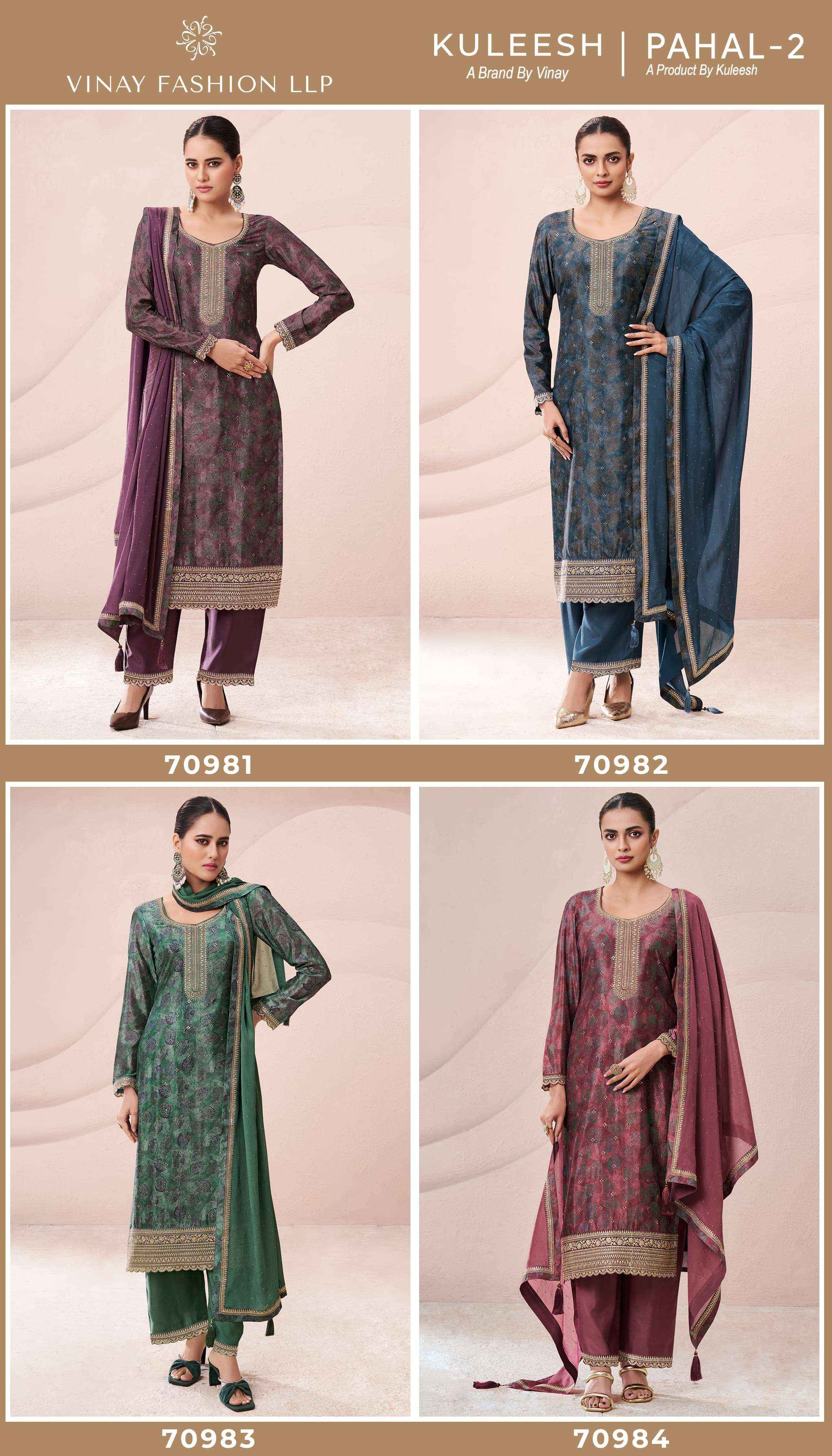 Vinay Kuleesh Pahal Vol 2 Chinon Dress Material 4 pcs Catalogue