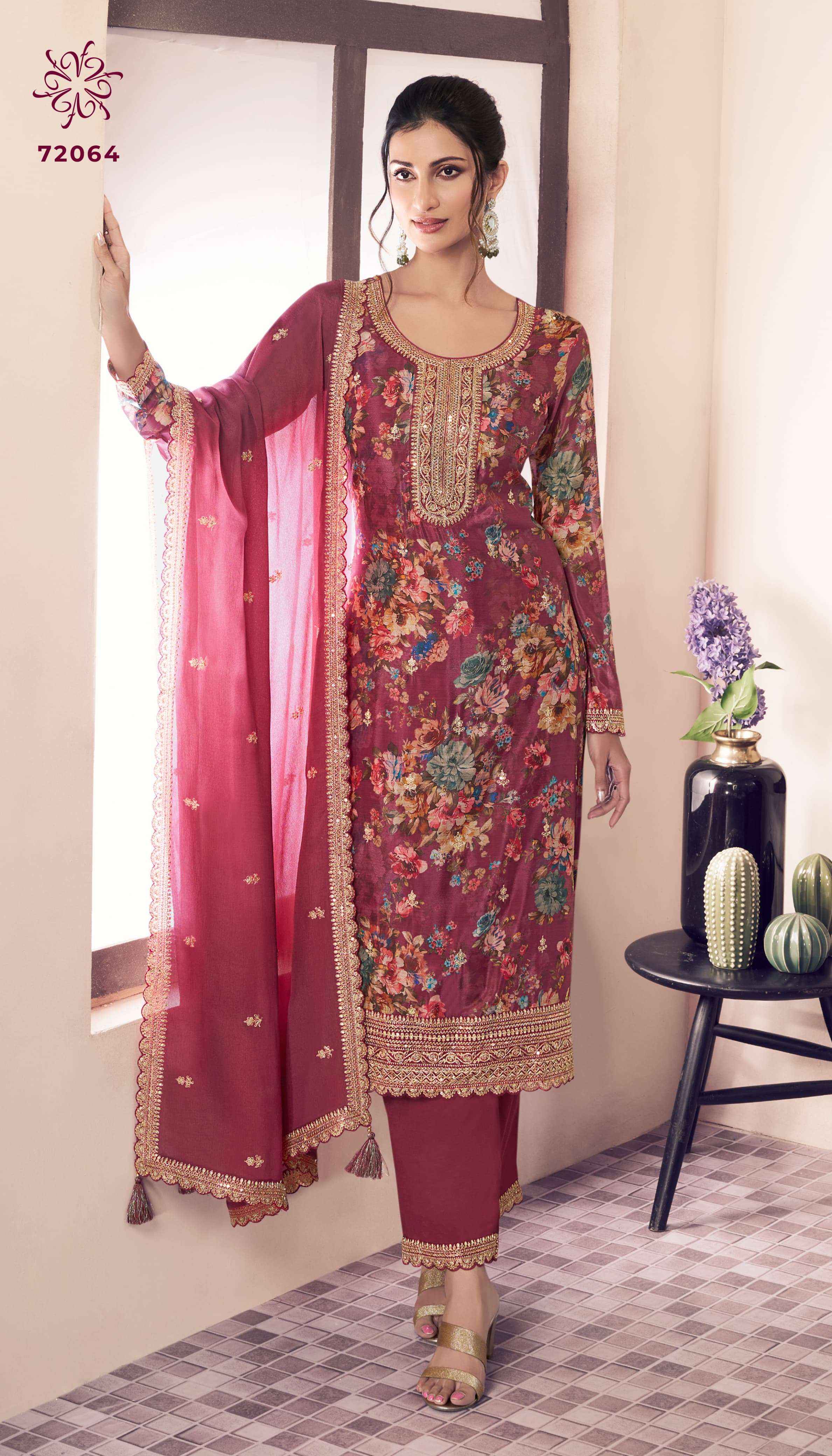 Vinay Kuleesh Pahal Vol 3 Chinon Dress Material 4 pcs Catalogue