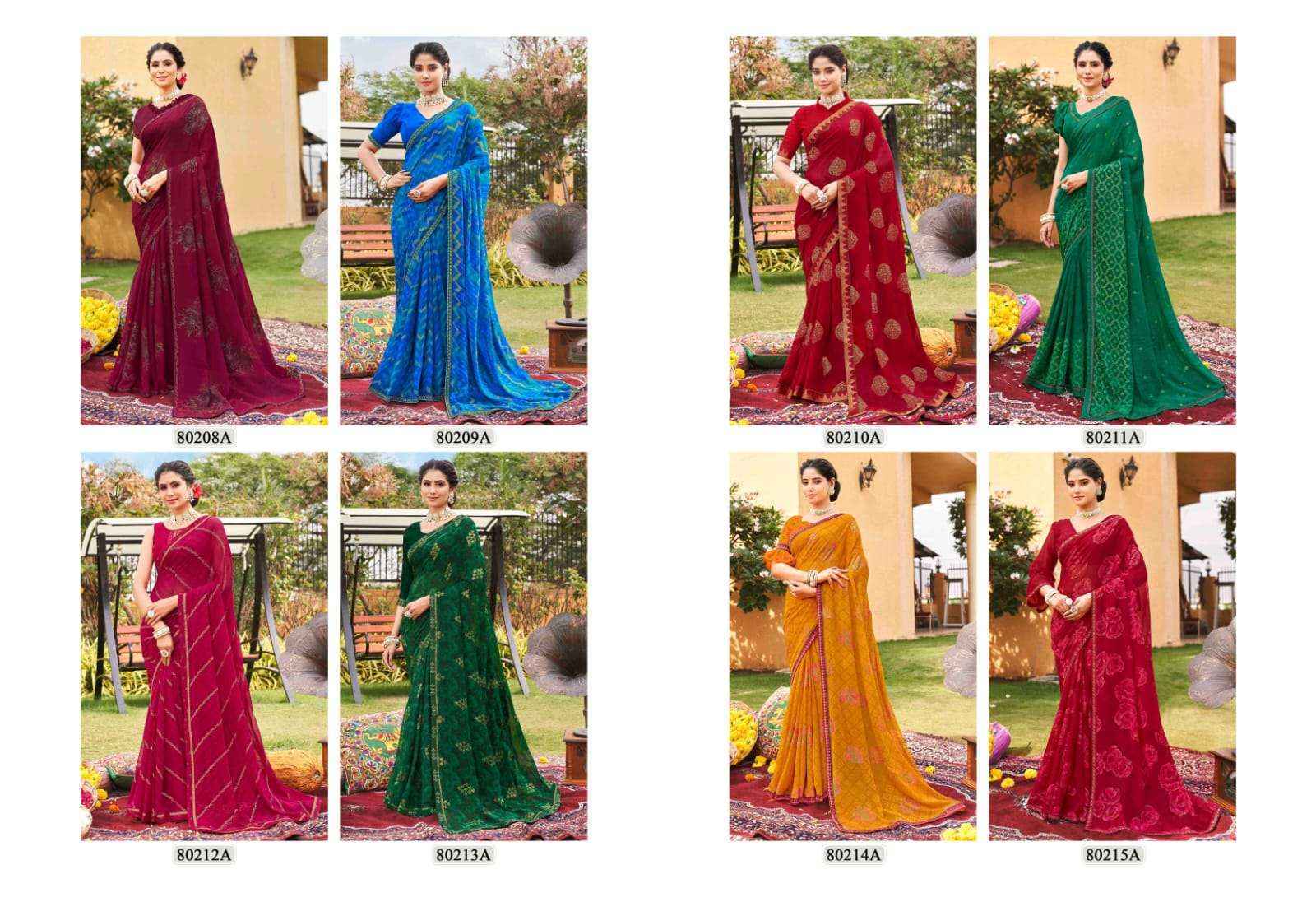 Vipul Sajeeli Georgette Saree 8 pcs Catalogue