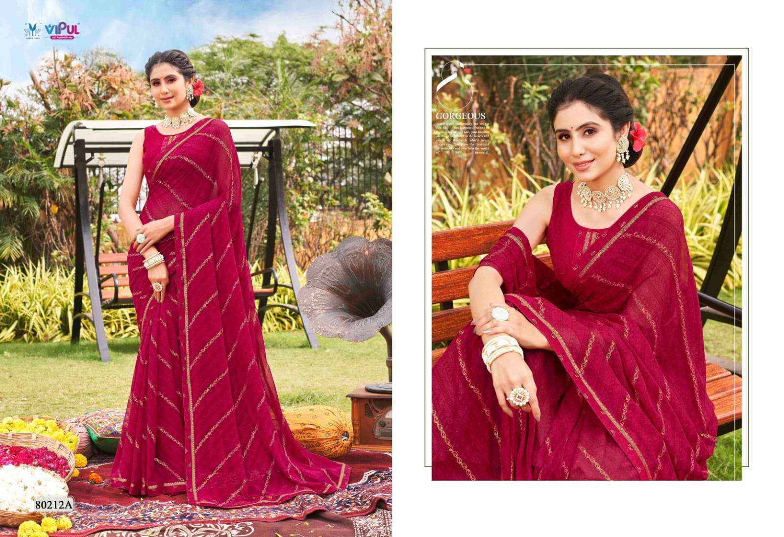 Vipul Sajeeli Georgette Saree 8 pcs Catalogue