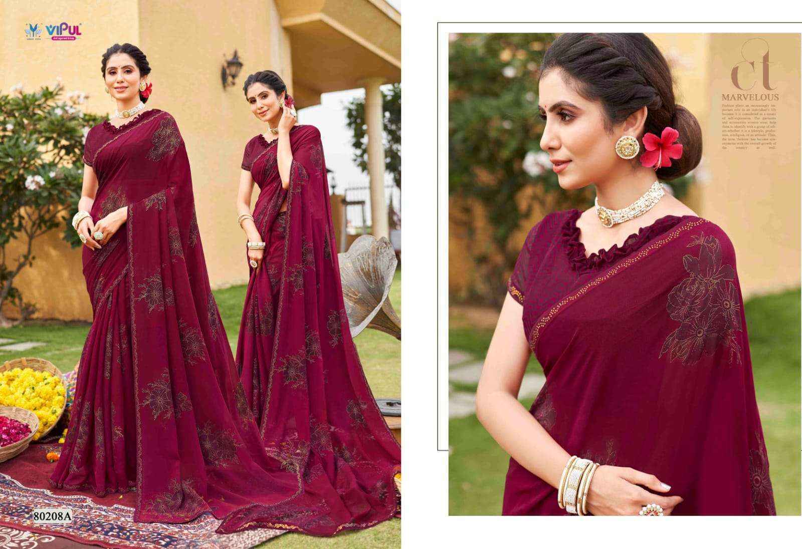 Vipul Sajeeli Georgette Saree 8 pcs Catalogue