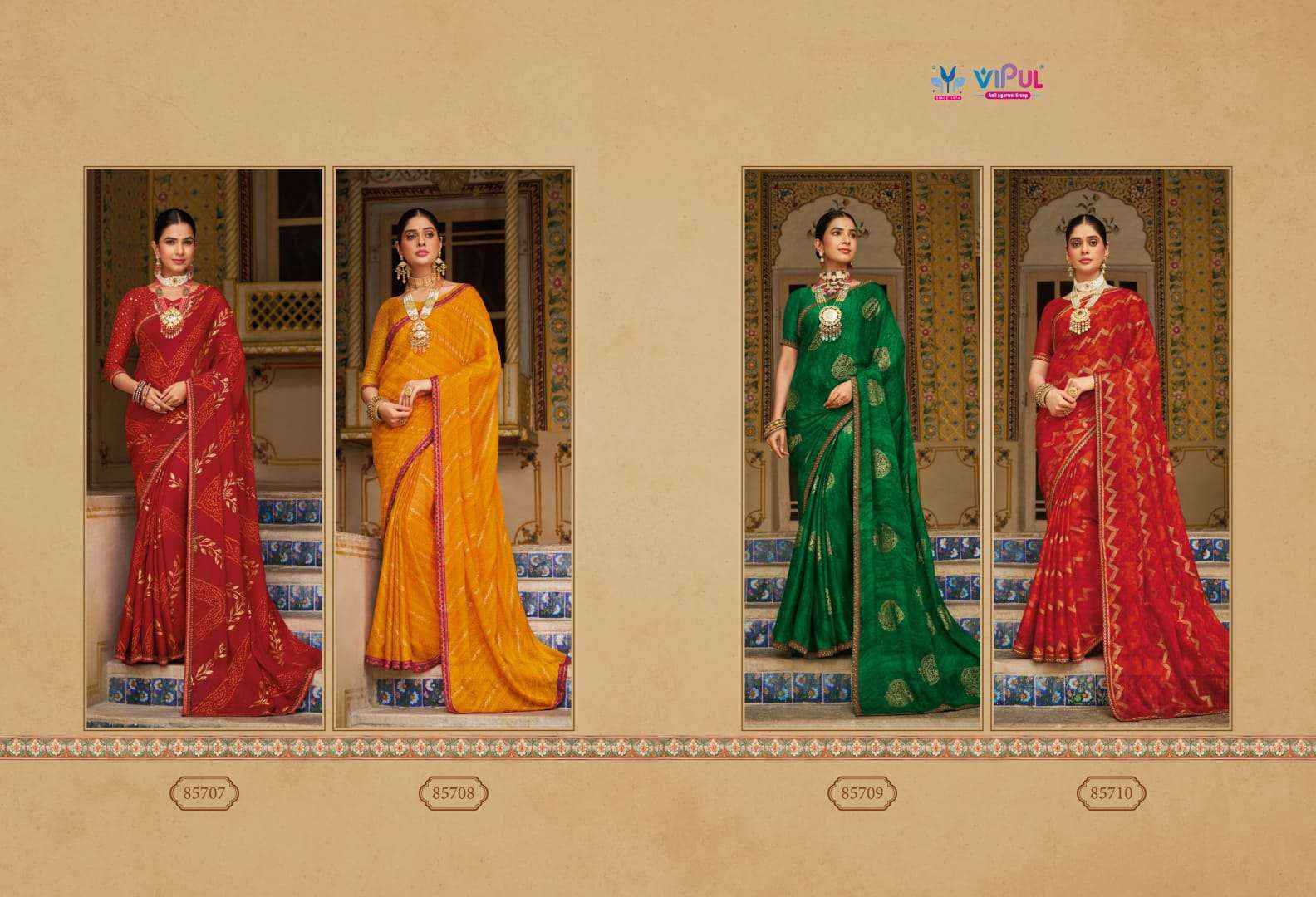 Vipul Sugandha Vol 3 Georgette Saree 4 pcs Catalogue