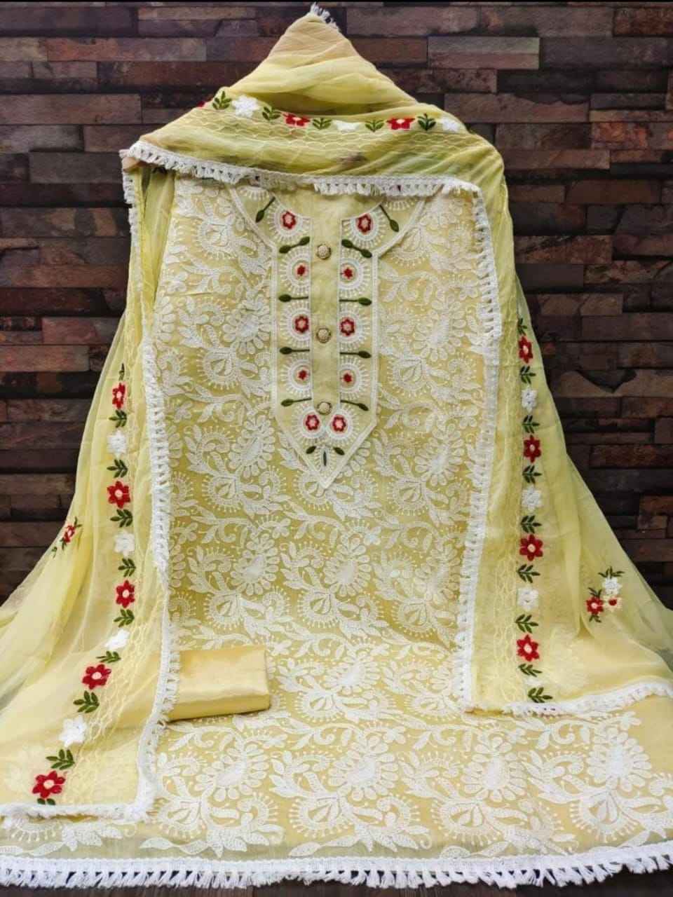 Wholesale Dekho 1 Chanderi Dress Material 4 pcs Catalogue