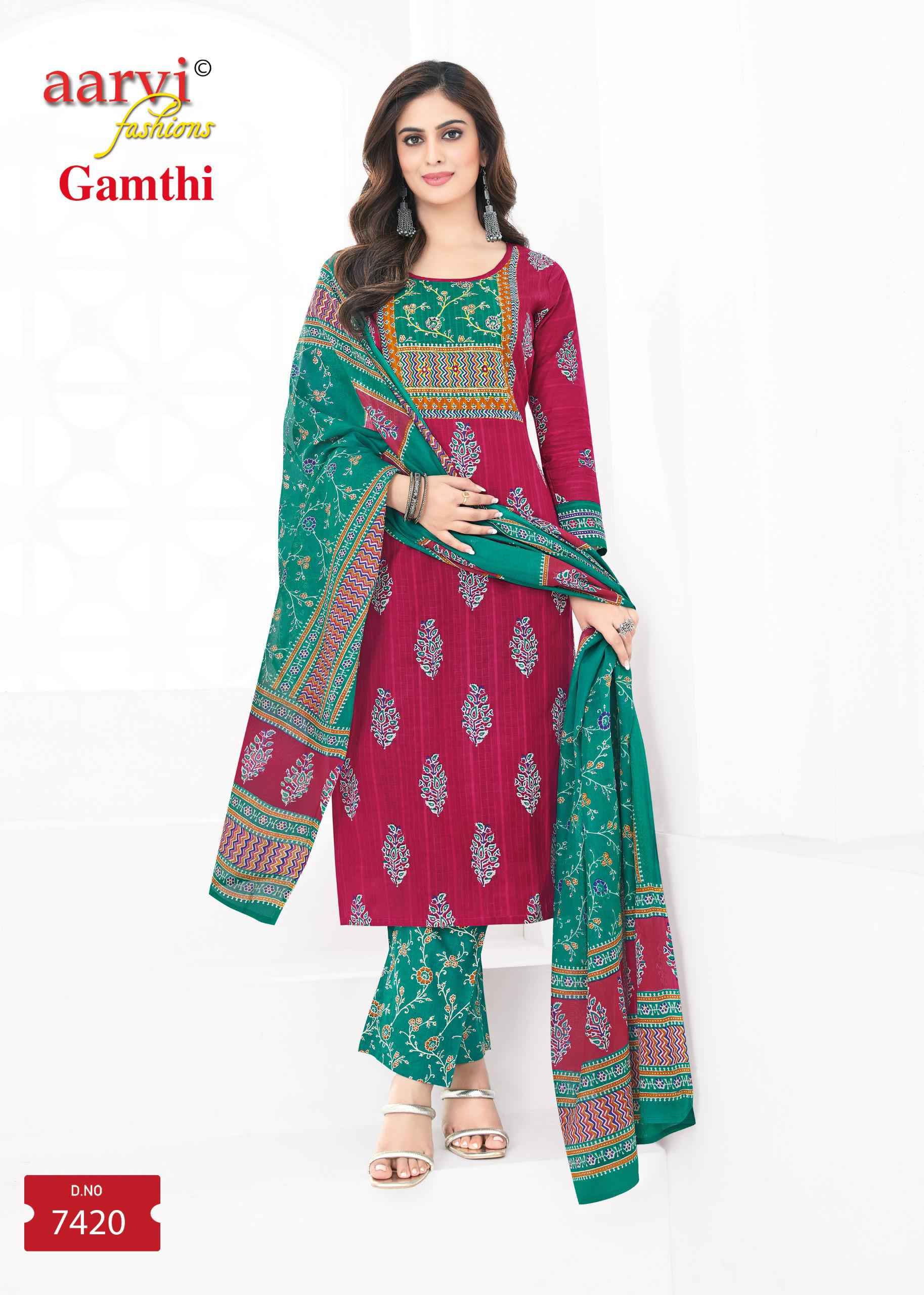 Aarvi Fashion Gamthi Vol 8 Readymade Cotton Dress 8 pcs Catalogue