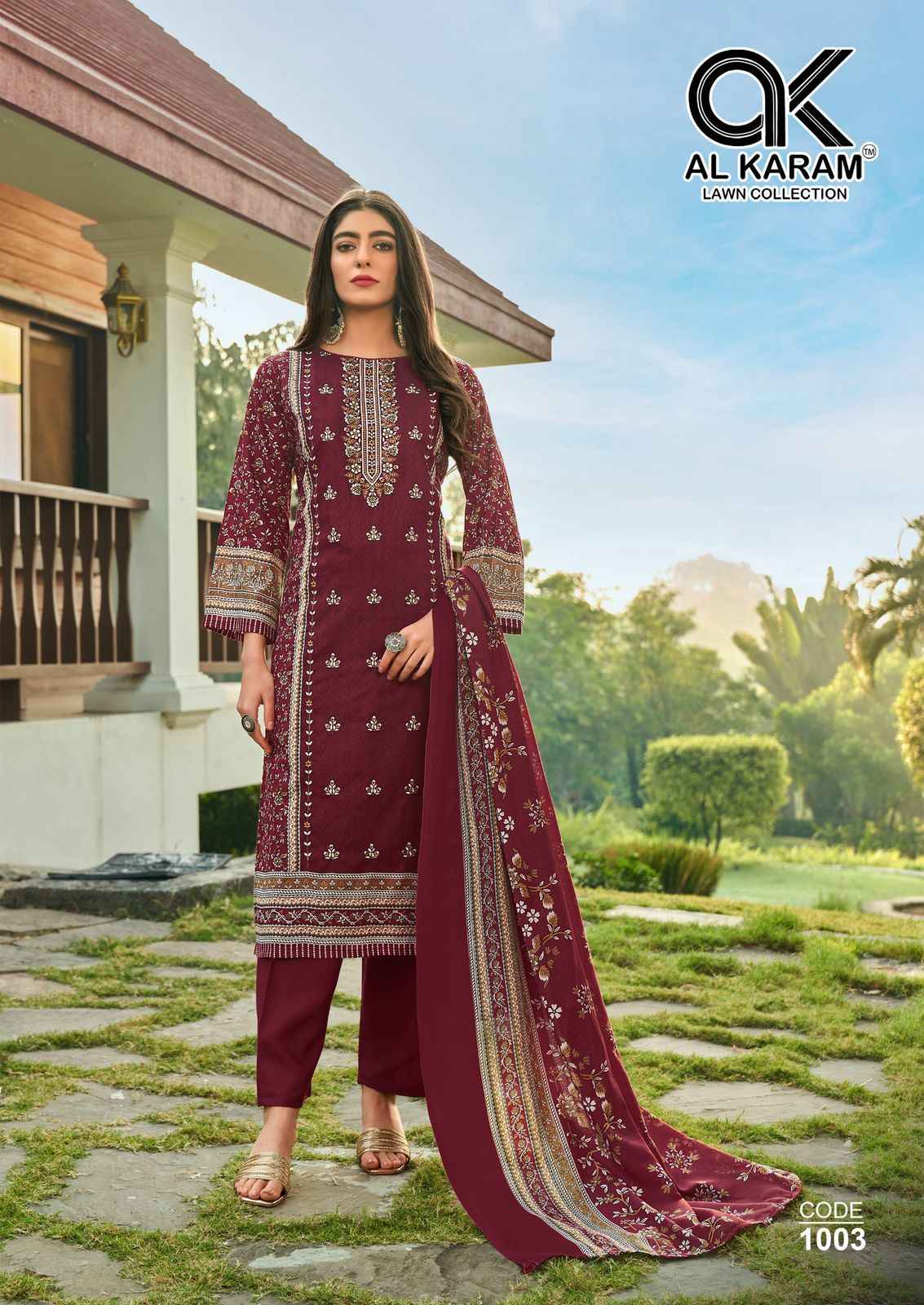 AL Karam Dilshad Lawn Dress Material 6 pcs Catalogue