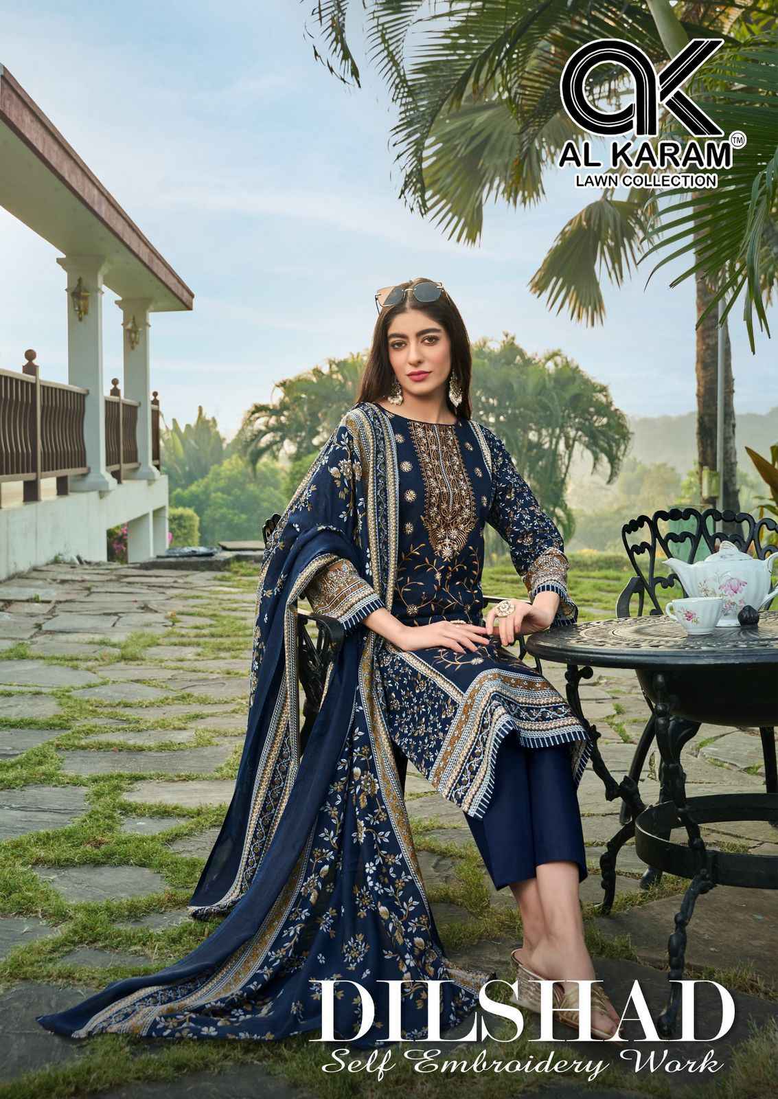 AL Karam Dilshad Lawn Dress Material 6 pcs Catalogue