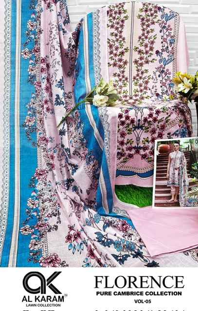 Al Karam Florence Vol 5 Cambric Cotton Dress Material 6 pcs Catalogue