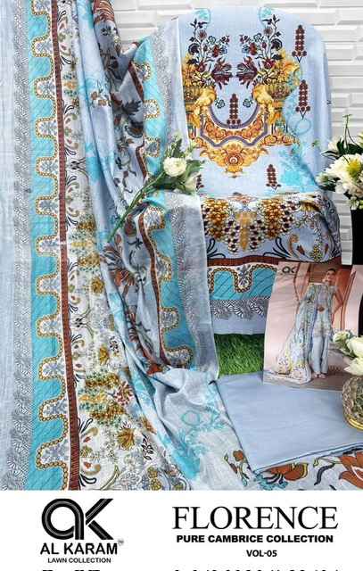 Al Karam Florence Vol 5 Cambric Cotton Dress Material 6 pcs Catalogue