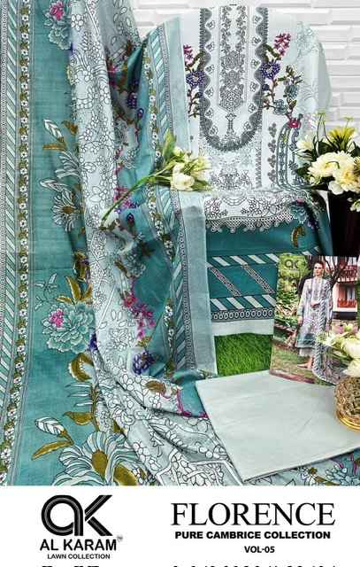 Al Karam Florence Vol 5 Cambric Cotton Dress Material 6 pcs Catalogue
