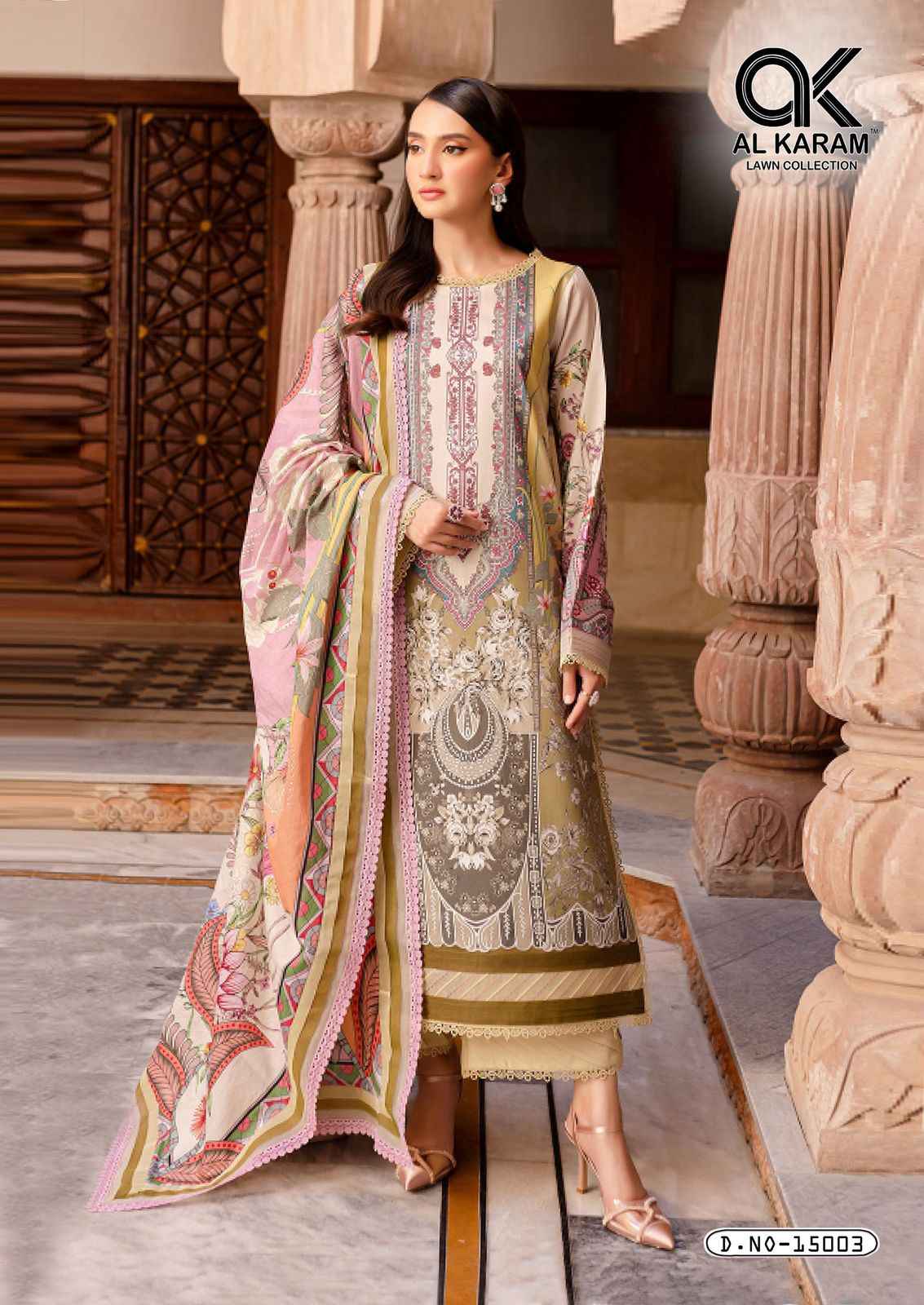 Al Karam Kesariya Vol 15 Cambric Cotton Dress Material 6 pcs Catalogue