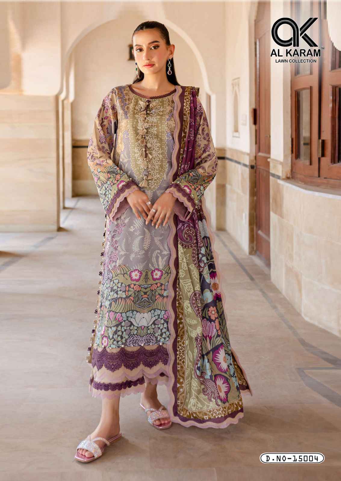 Al Karam Kesariya Vol 15 Cambric Cotton Dress Material 6 pcs Catalogue