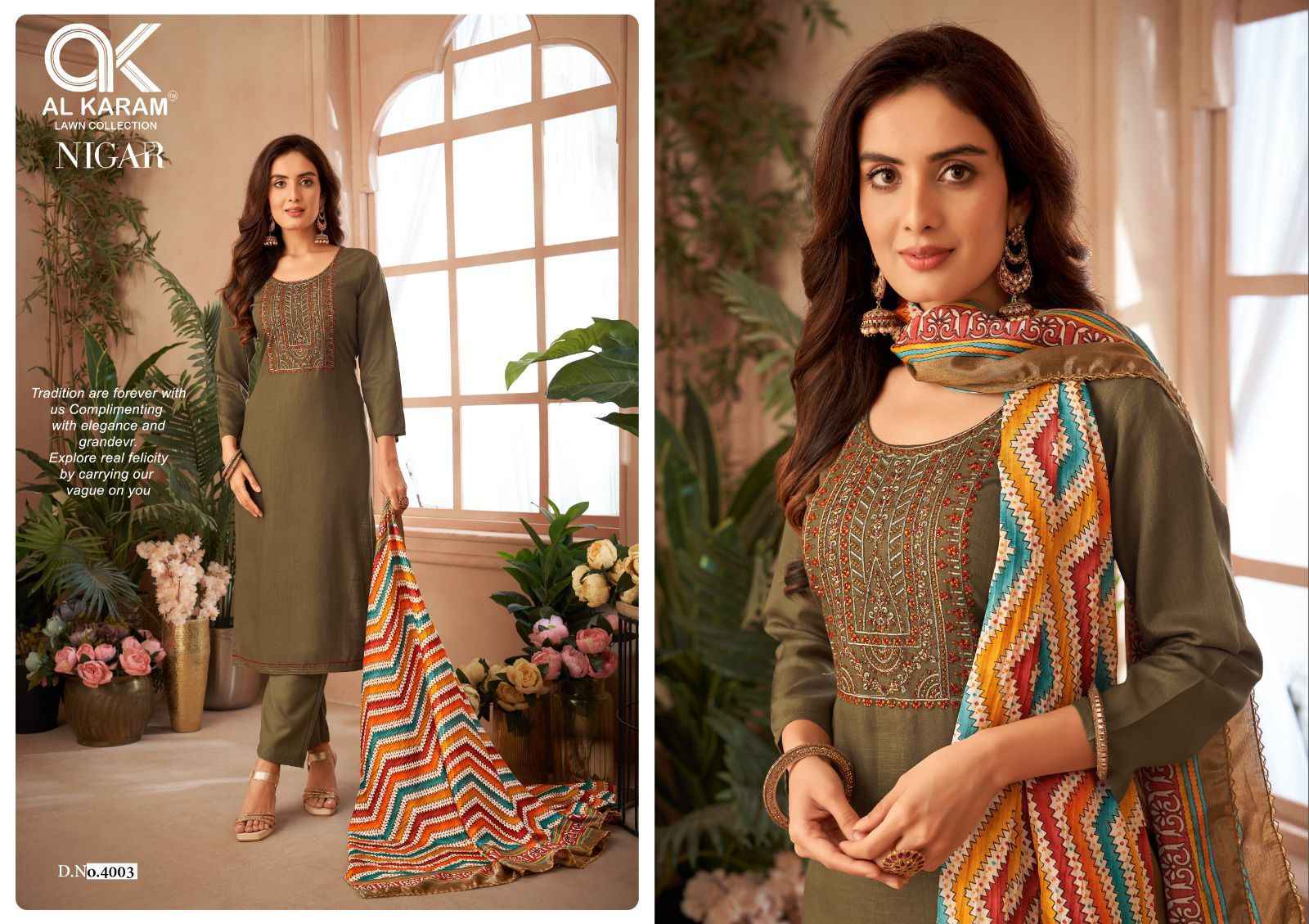 Al Karam Nigar Edition 4 Reyon Dress Material 6 pcs Catalogue