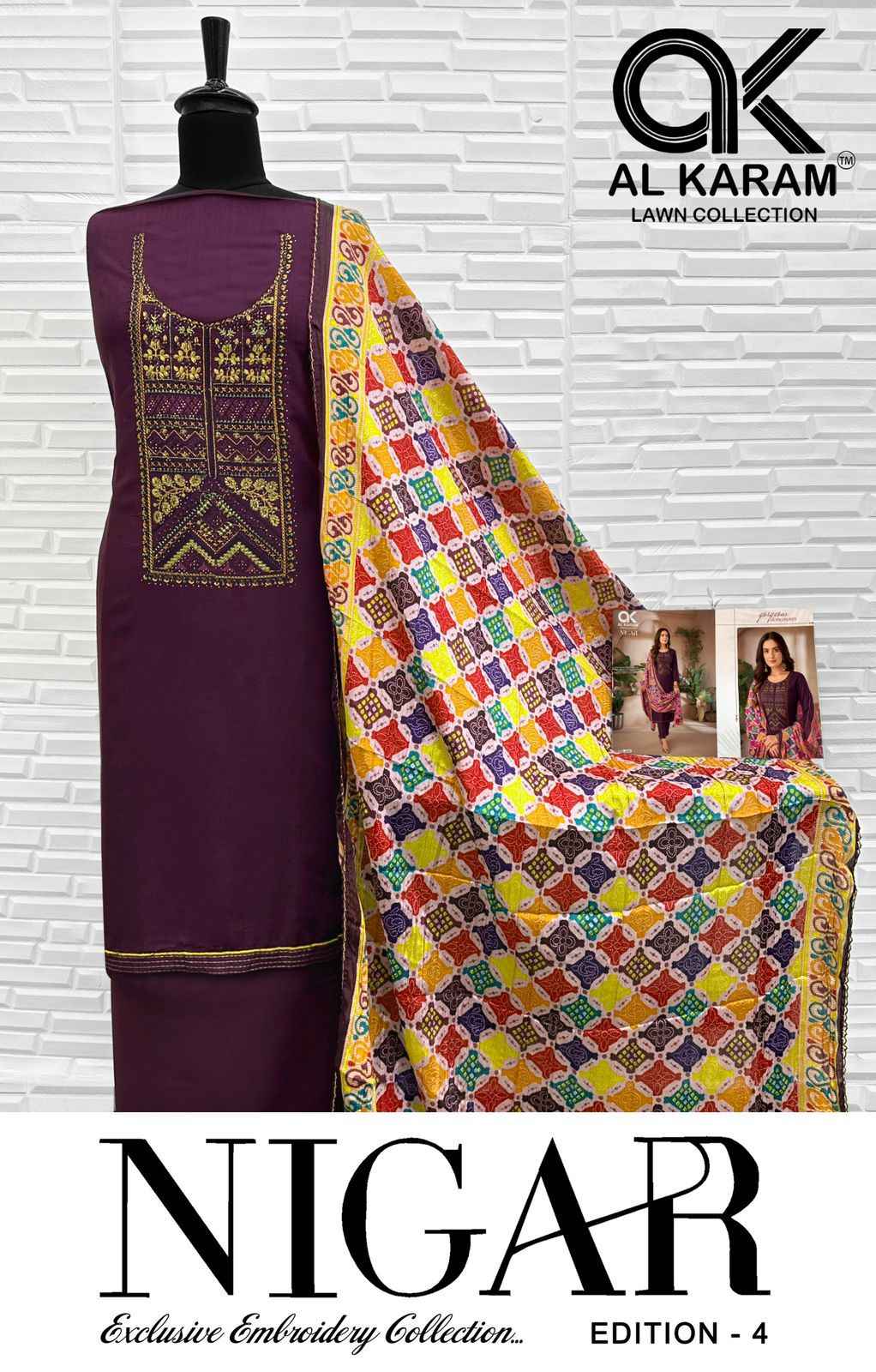 Al Karam Nigar Edition 4 Reyon Dress Material 6 pcs Catalogue
