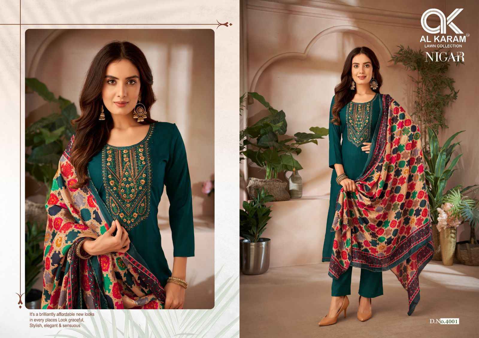 Al Karam Nigar Edition 4 Reyon Dress Material 6 pcs Catalogue