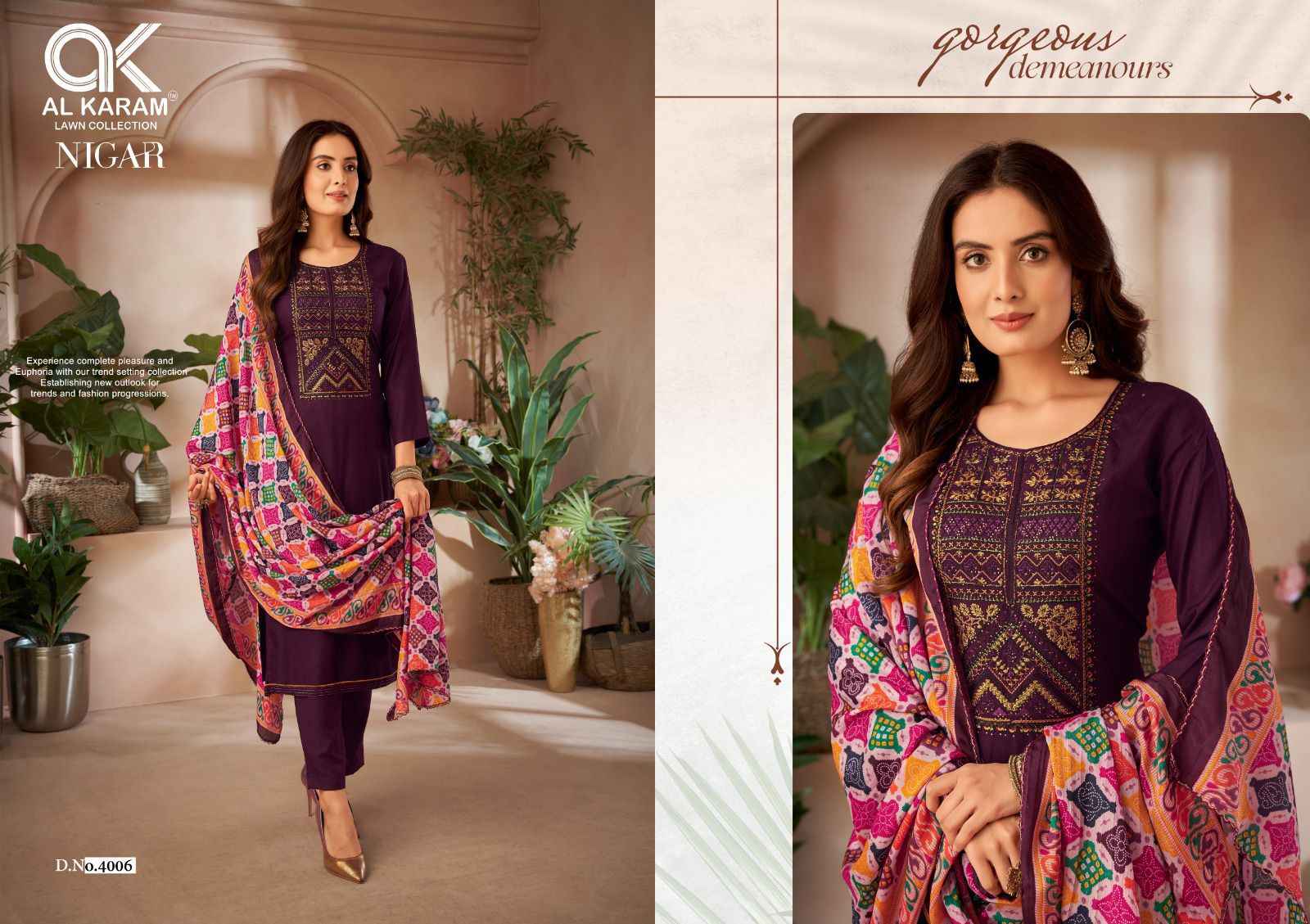 Al Karam Nigar Edition 4 Reyon Dress Material 6 pcs Catalogue