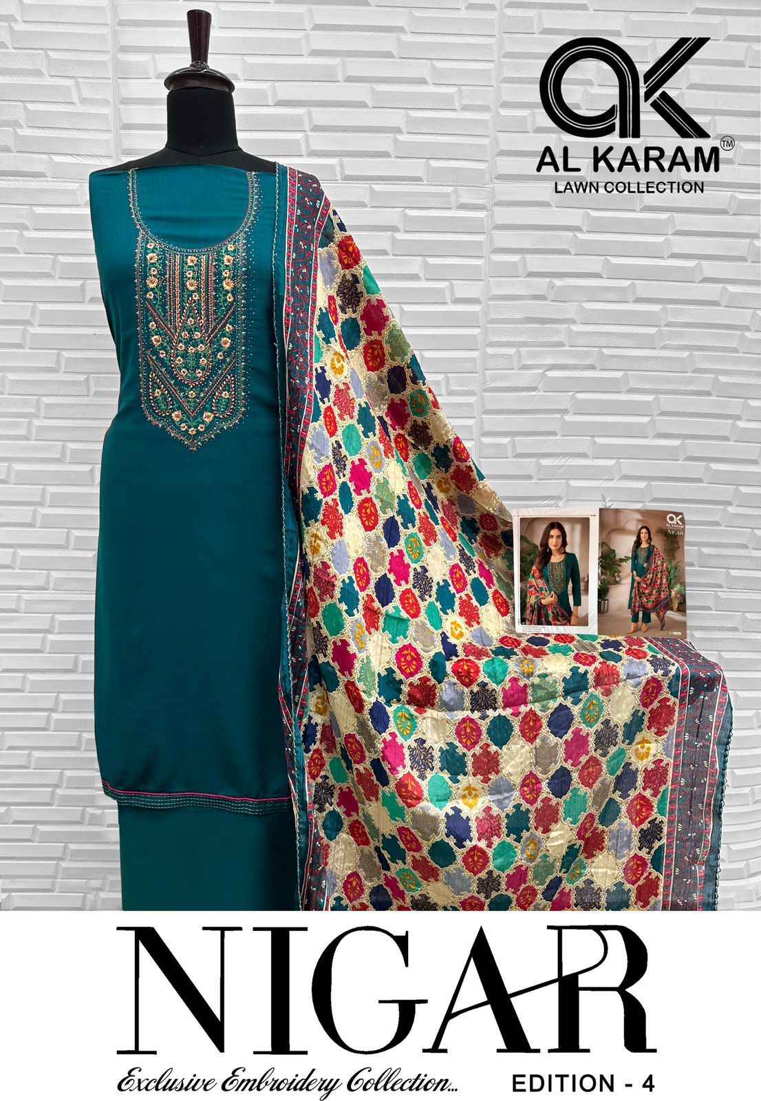 Al Karam Nigar Edition 4 Reyon Dress Material 6 pcs Catalogue