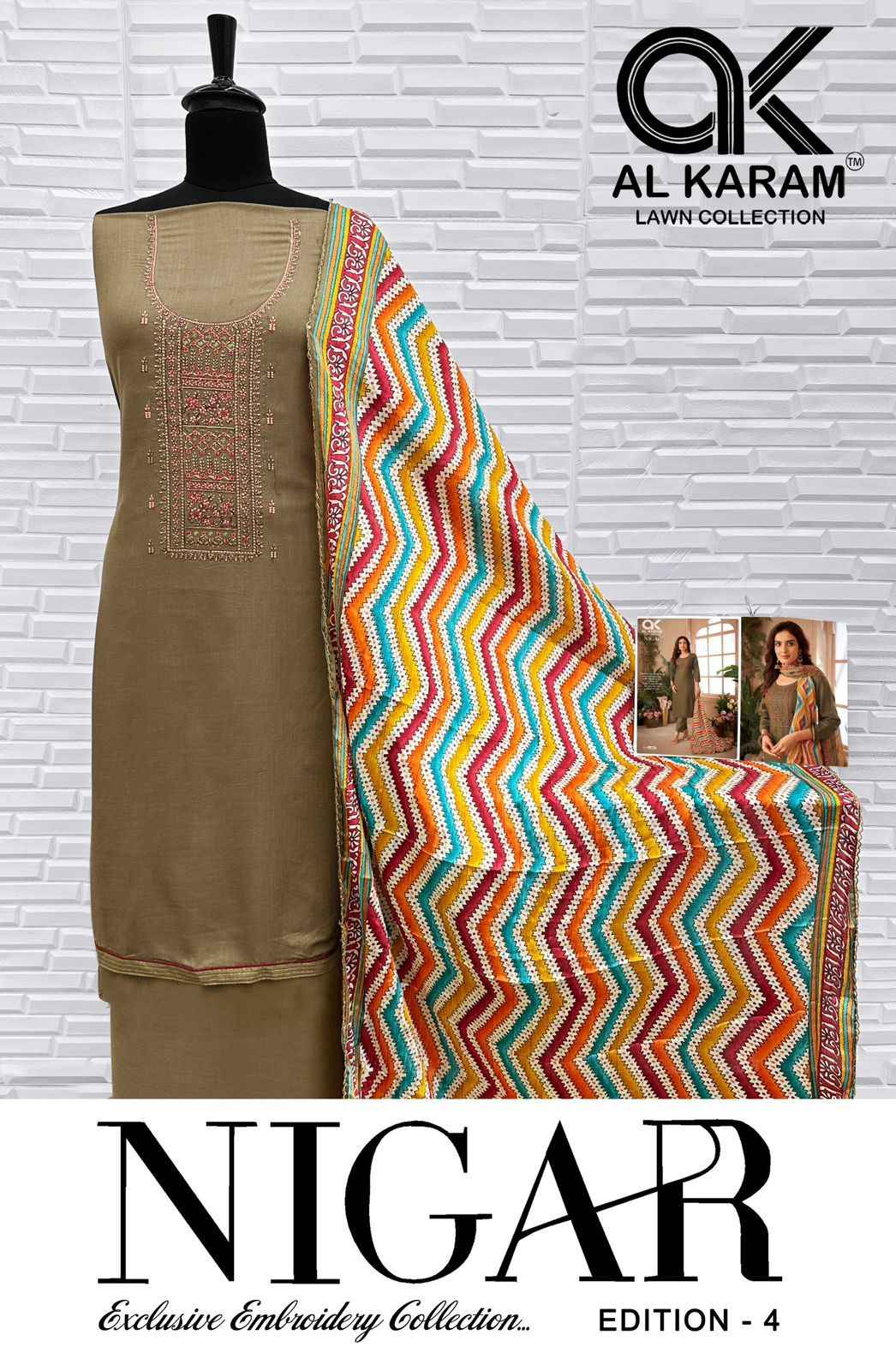 Al Karam Nigar Edition 4 Reyon Dress Material 6 pcs Catalogue