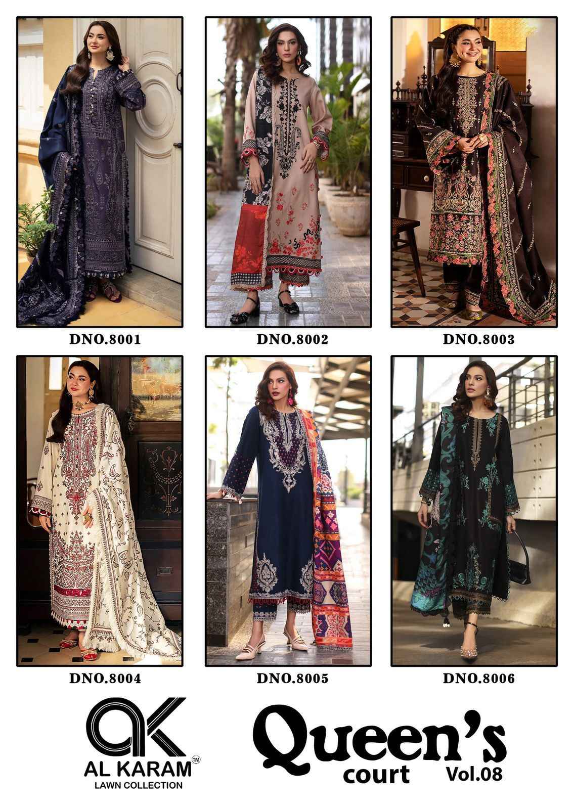 AL Karam Queens Court Vol 8 Cotton Dress Material 6 pcs Catalogue