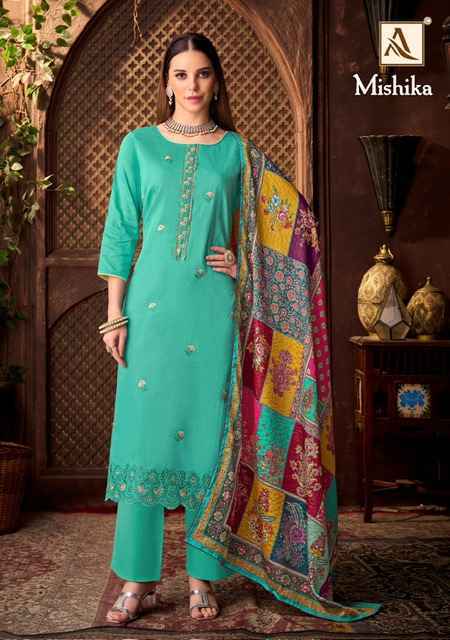 Alok Mishika Zam Cotton Dress Material 6 pcs Catalogue