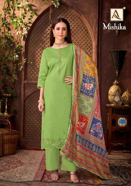 Alok Mishika Zam Cotton Dress Material 6 pcs Catalogue