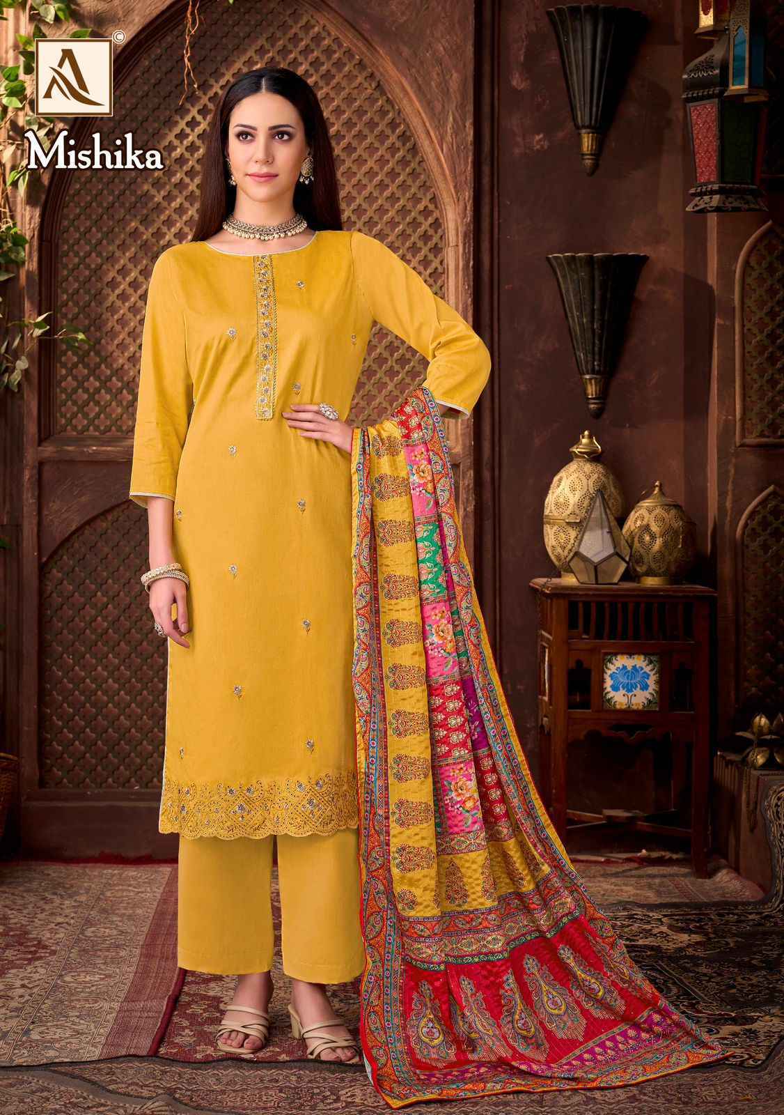Alok Mishika Zam Cotton Dress Material 6 pcs Catalogue