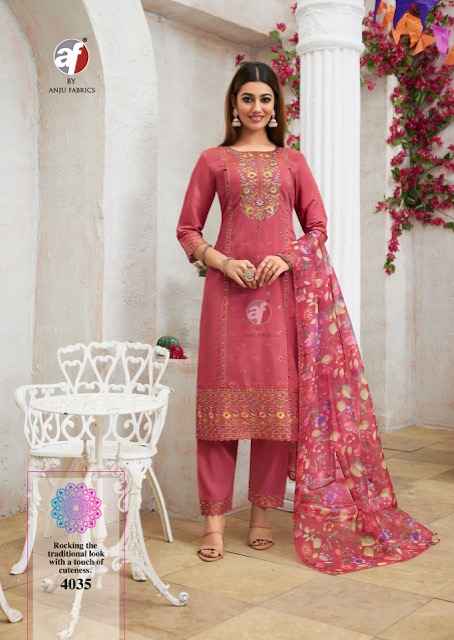 Anju Fabrics Sayara Vol 2 Shimmer Kurti Combo 5 pcs Catalogue