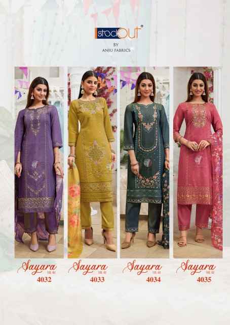 Anju Fabrics Sayara Vol 2 Shimmer Kurti Combo 5 pcs Catalogue