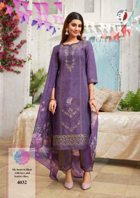 Anju Fabrics Sayara Vol 2 Shimmer Kurti Combo 5 pcs Catalogue