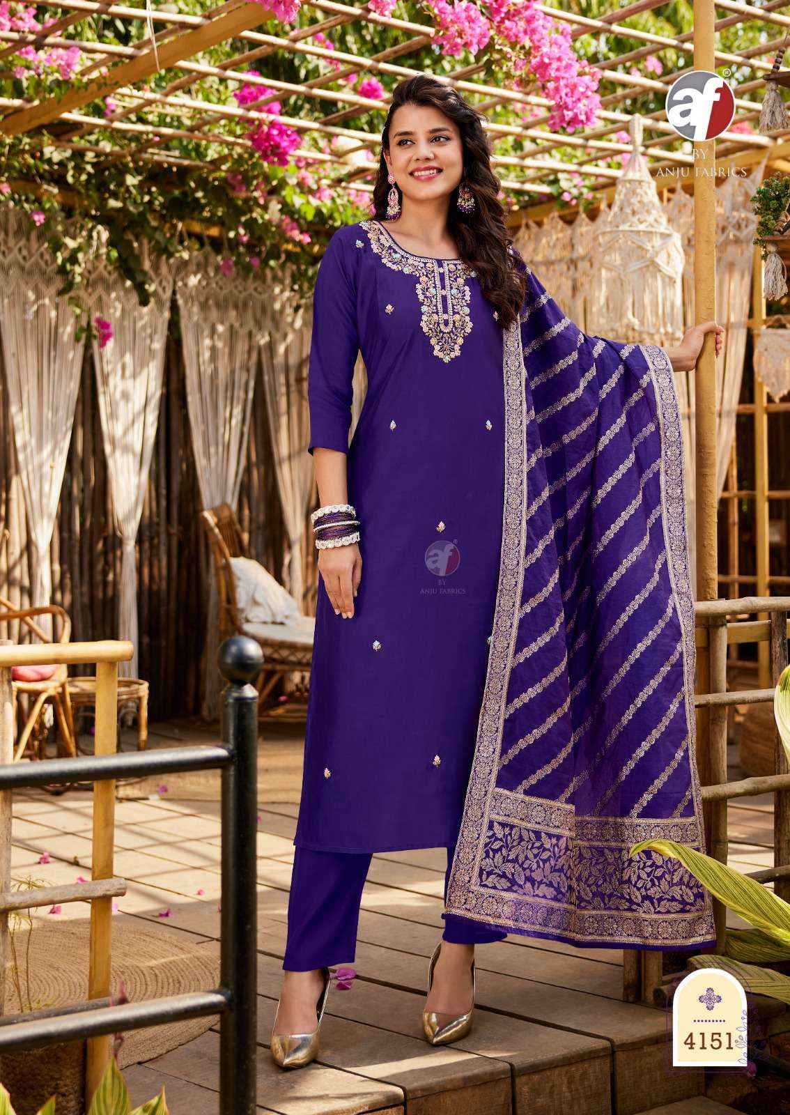 Anju Fabrics Vastra Vol 5 Readymade Silk Dress 6 pcs Catalogue